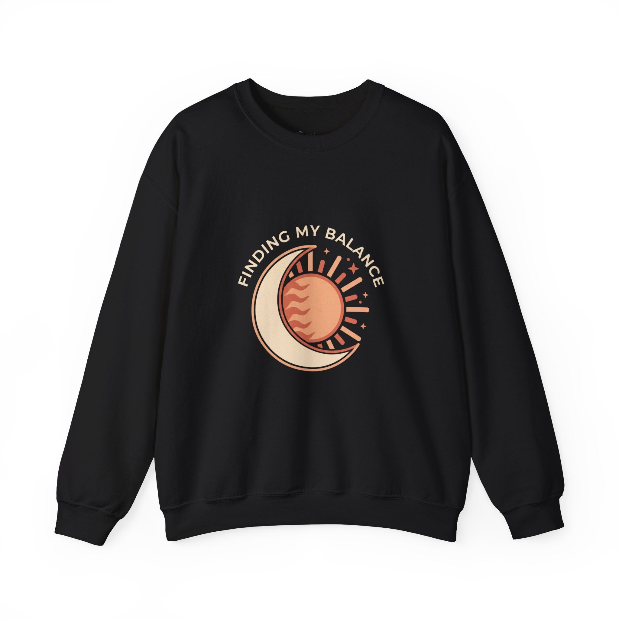 Sun & Moon Minimalist Crewneck Sweatshirt — "Finding my Balance"