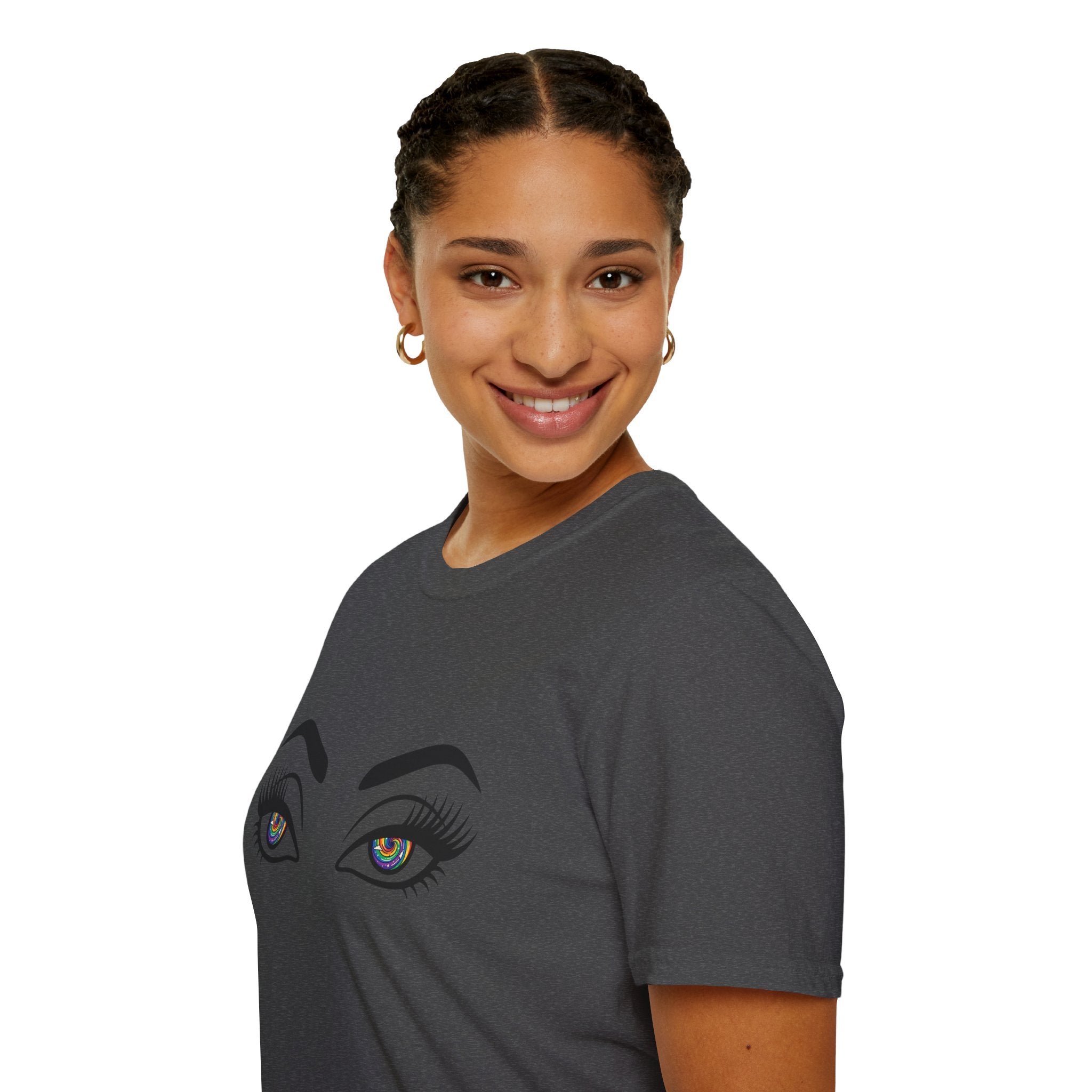 Hypnotic Eyes Graphic T-Shirt — Rainbow (Air)