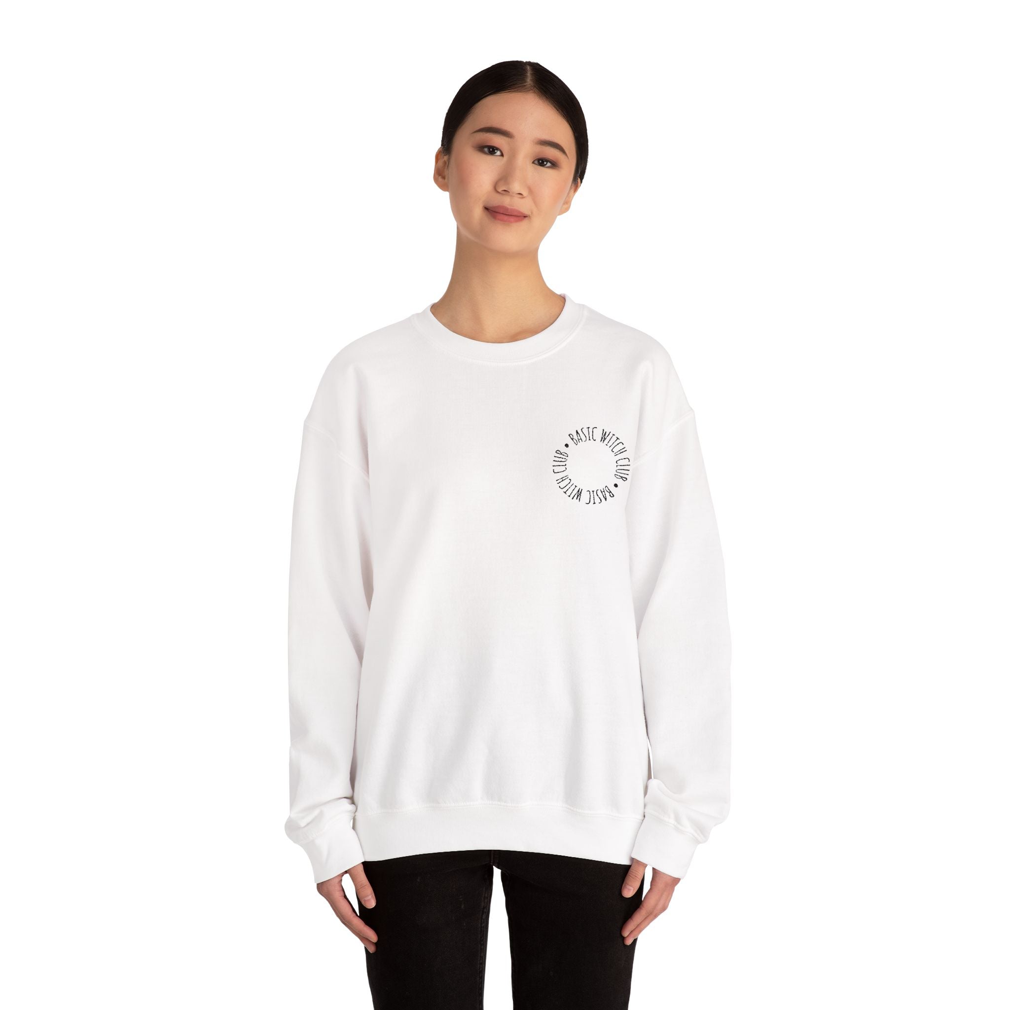 BASIC WITCH CLUB Embroidered Emblem — Crewneck Sweatshirt