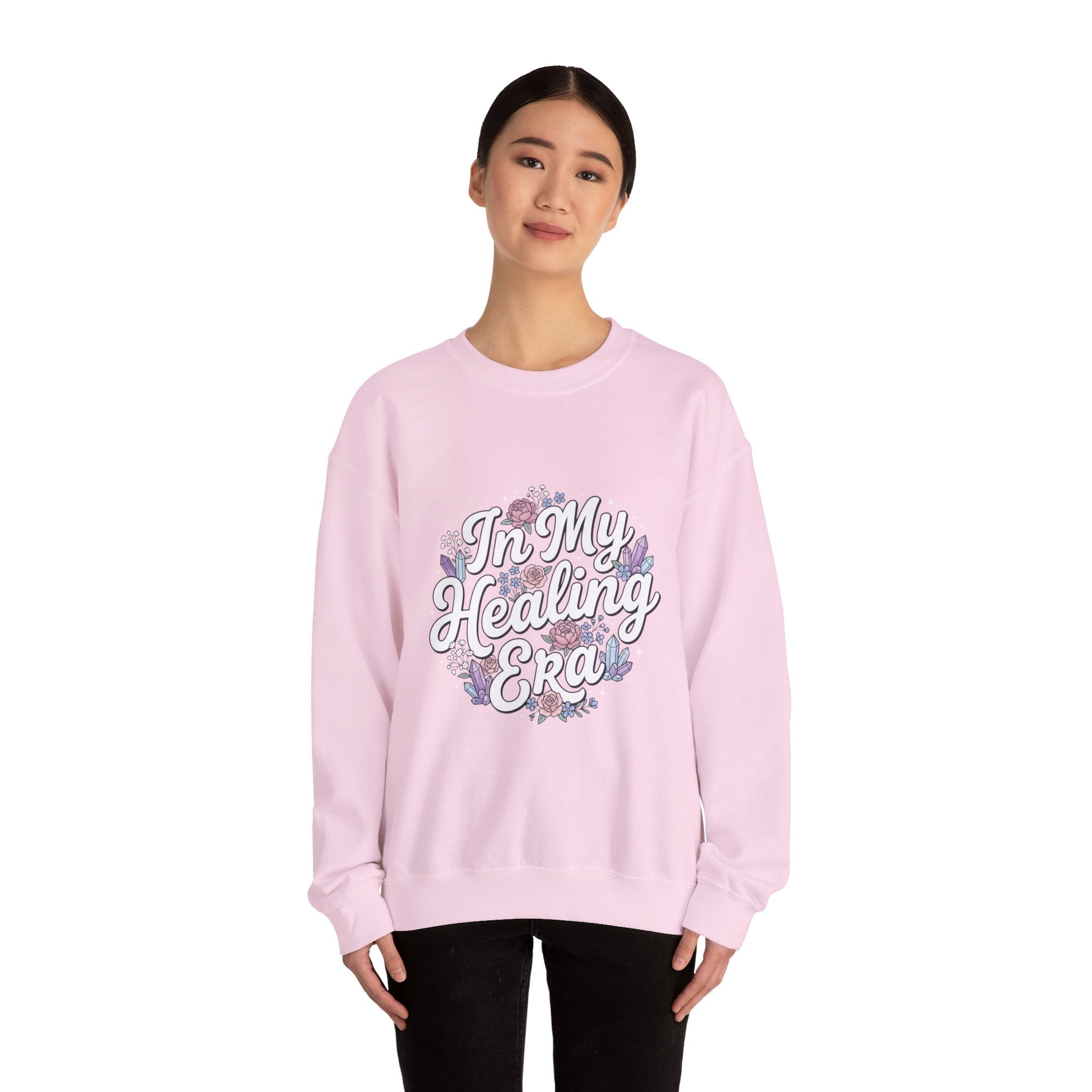Crewneck Sweatshirt — "In My Healing Era" Floral Comfort Pullover
