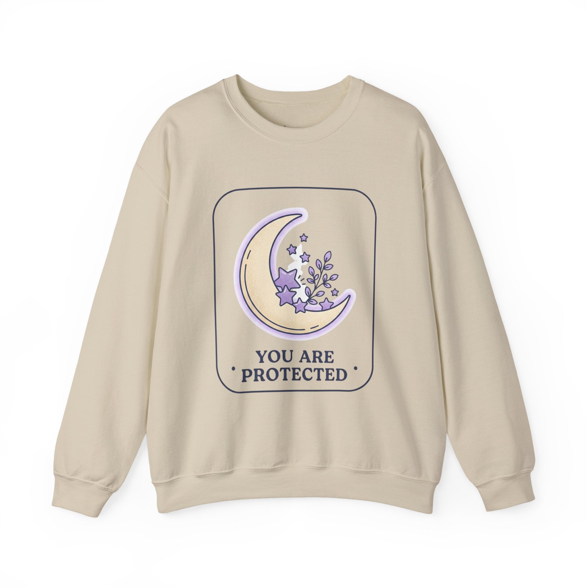 Crewneck Sweatshirt — "You Are Protected" Moon & Stars Comfort Pullover