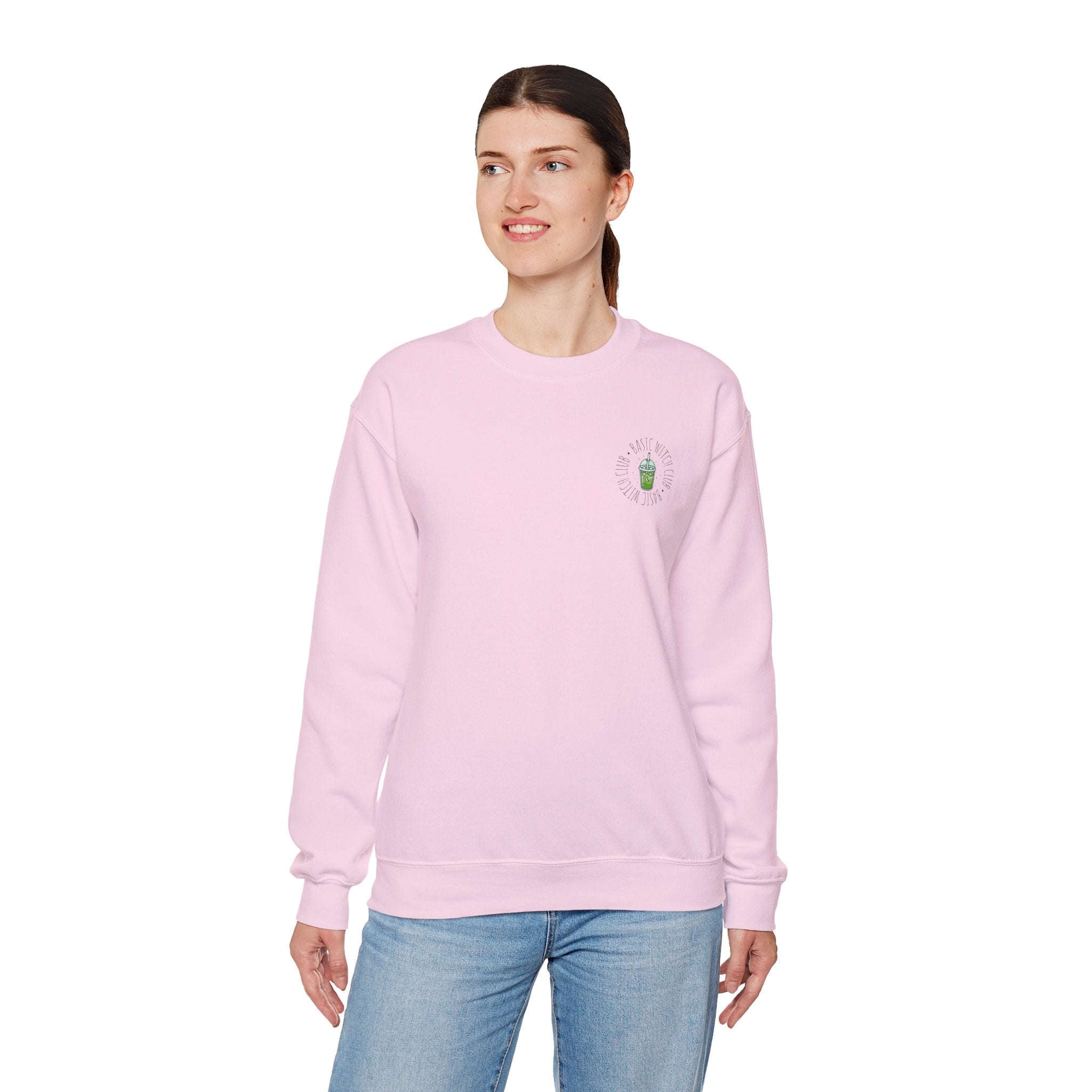 BASIC WITCH CLUB Matcha Emblem —  Crewneck Sweatshirt