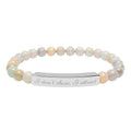 I don't Chase, I Attract  —Engraved Natural Stone Stretch Bar Affirmation Bracelet