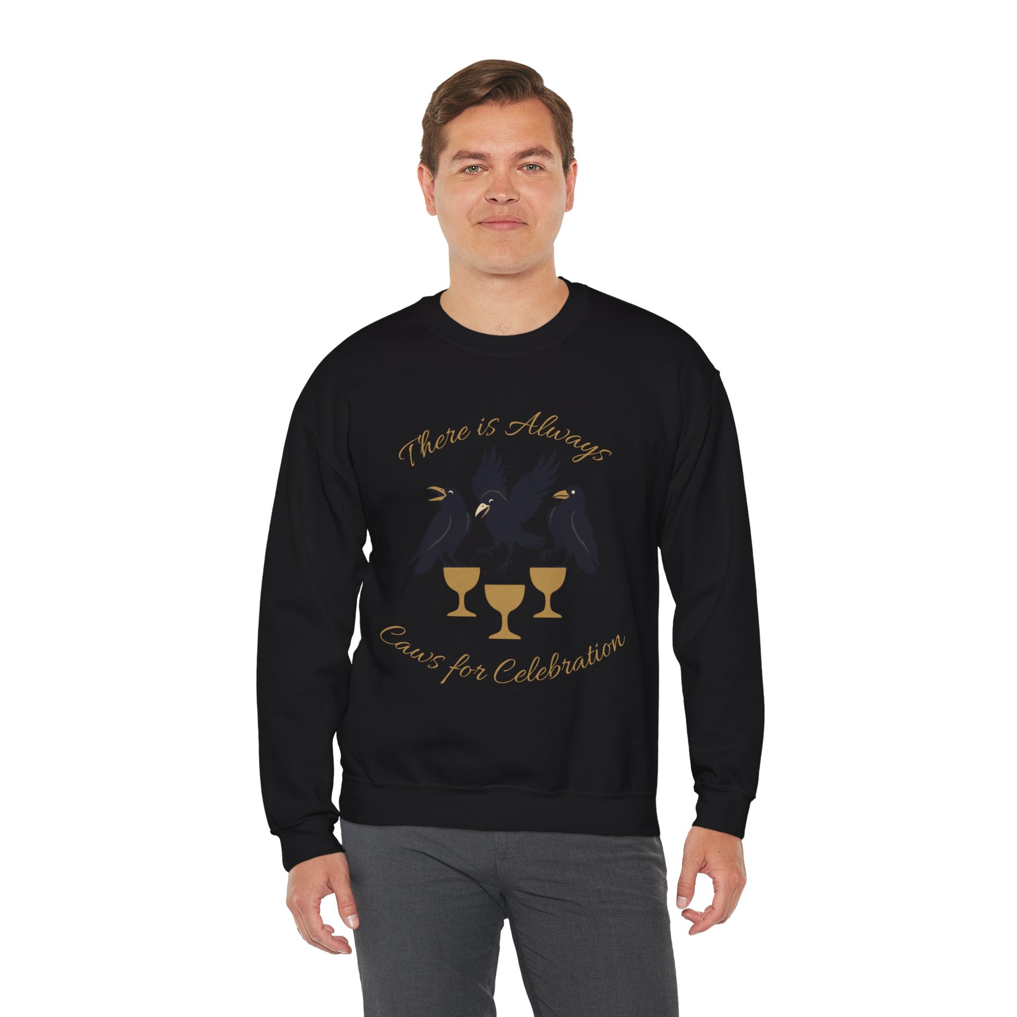 Raven Gathering — 'There Is Always Caws for Celebration' Crewneck Sweatshirt