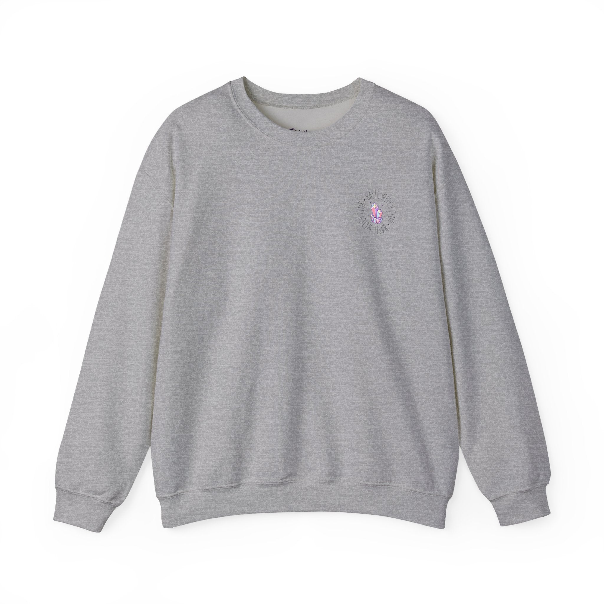 BASIC WITCH CLUB Crystal Cluster Emblem — Crewneck Sweatshirt