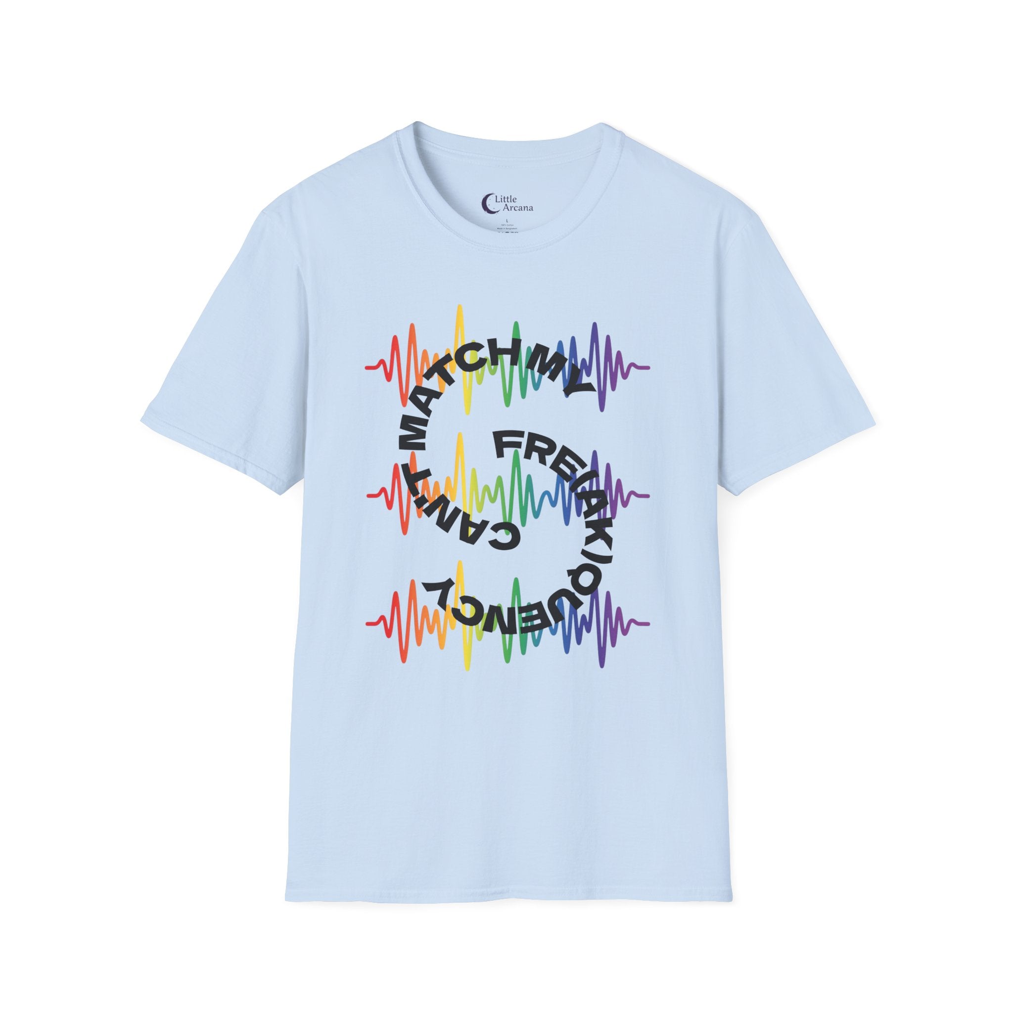 Rainbow Soundwave 'Can't Match  My Fre(ak)quency' Graphic — Unisex T-Shirt