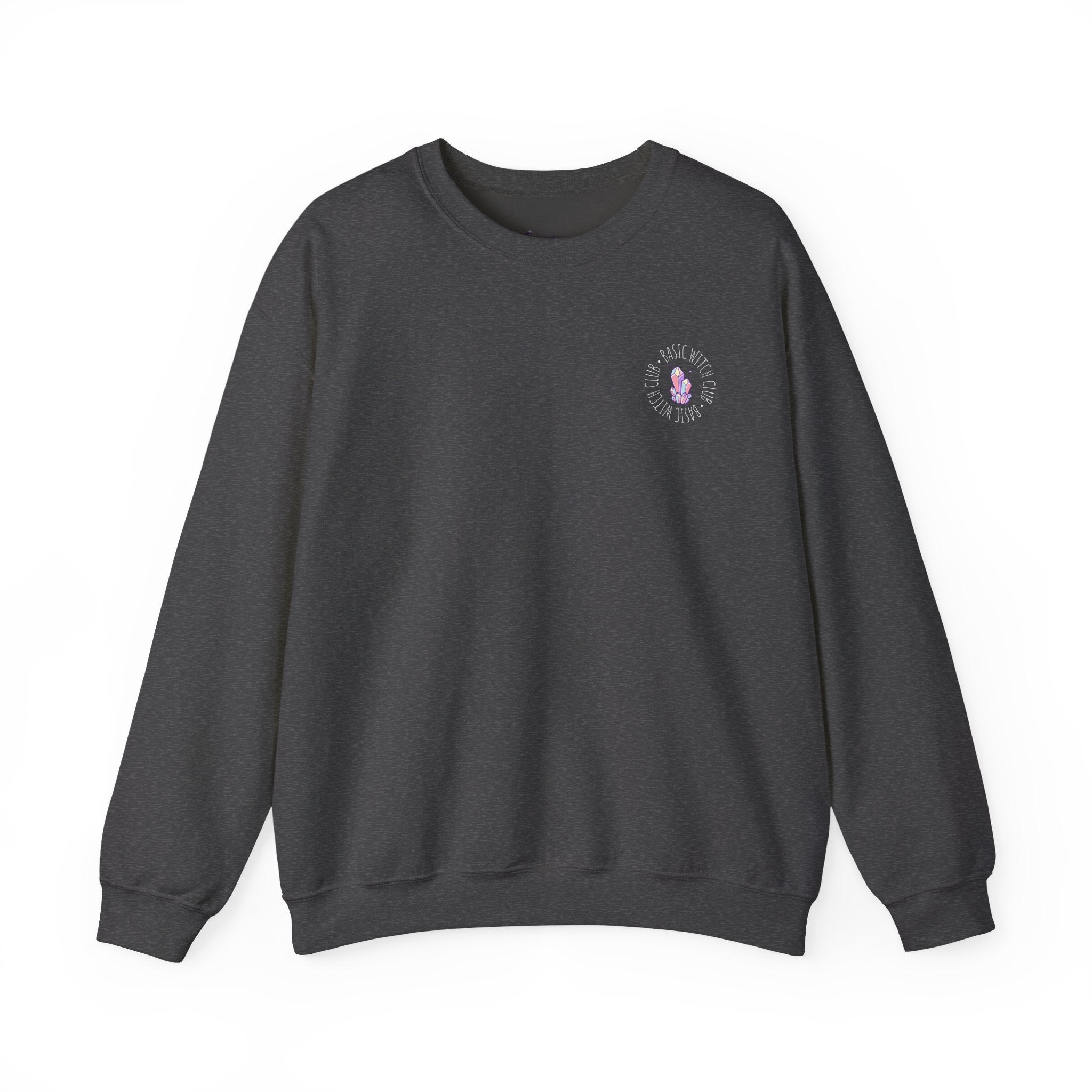 BASIC WITCH CLUB Crystal Cluster Emblem — Crewneck Sweatshirt