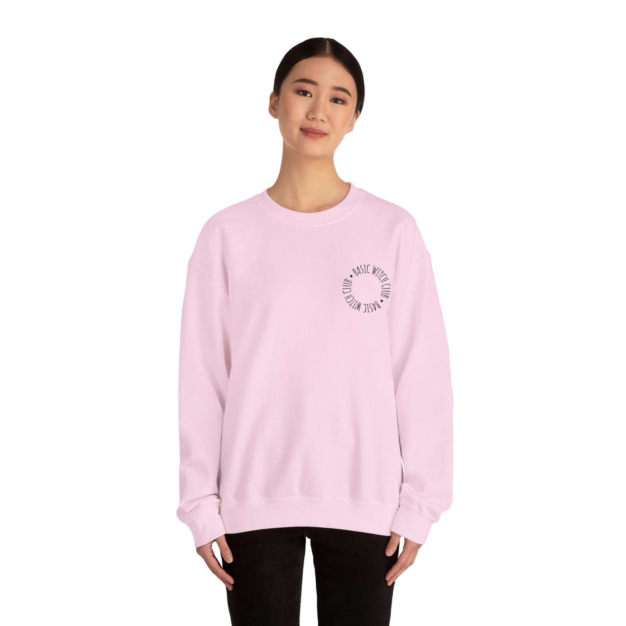 BASIC WITCH CLUB Embroidered Emblem — Crewneck Sweatshirt