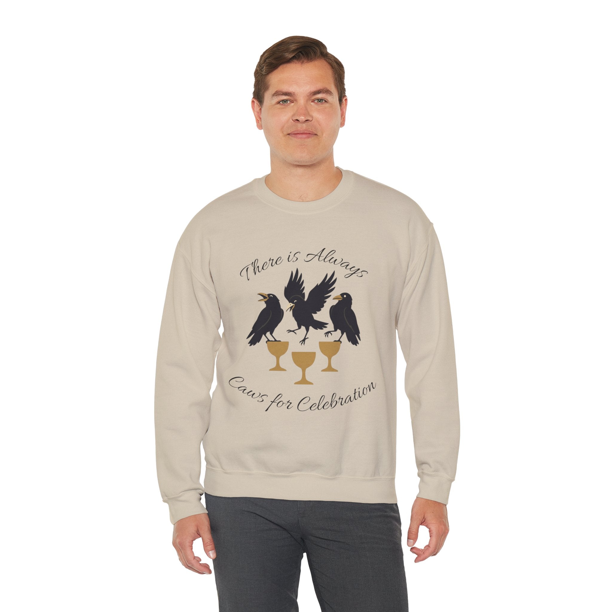 Raven Gathering — 'There Is Always Caws for Celebration' Crewneck Sweatshirt