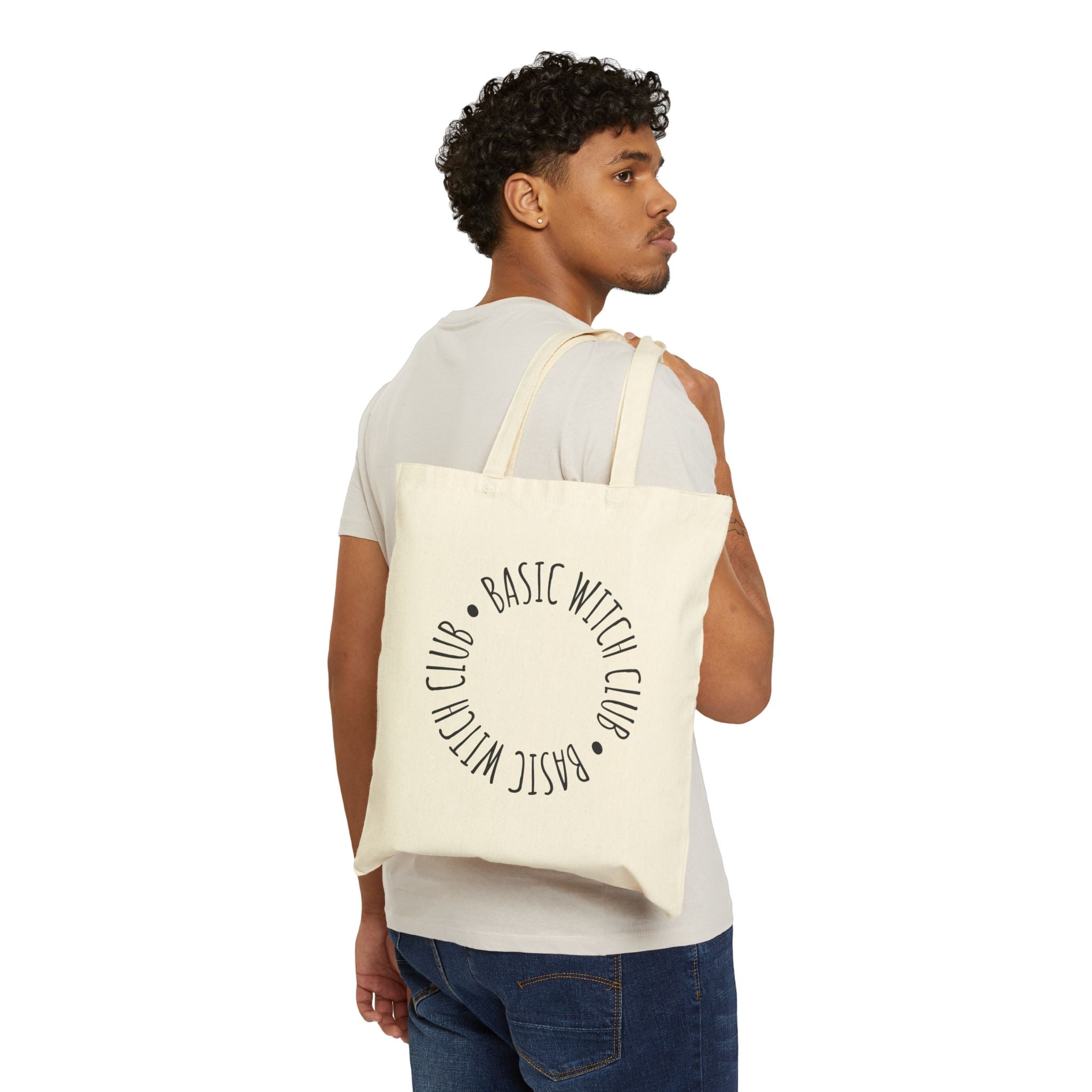 BASIC WITCH CLUB  Canvas Tote Bag — Cute Witchy Reusable Market Bag