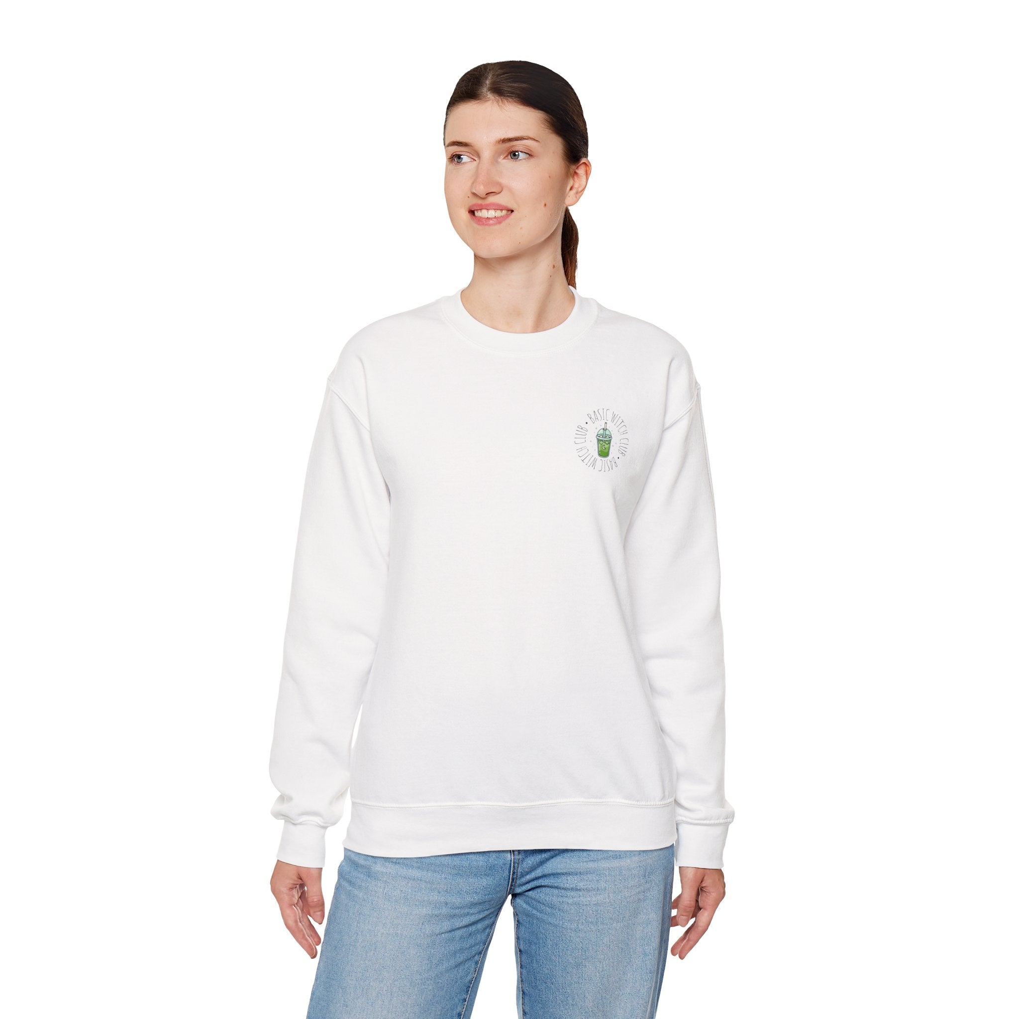 BASIC WITCH CLUB Matcha Emblem —  Crewneck Sweatshirt
