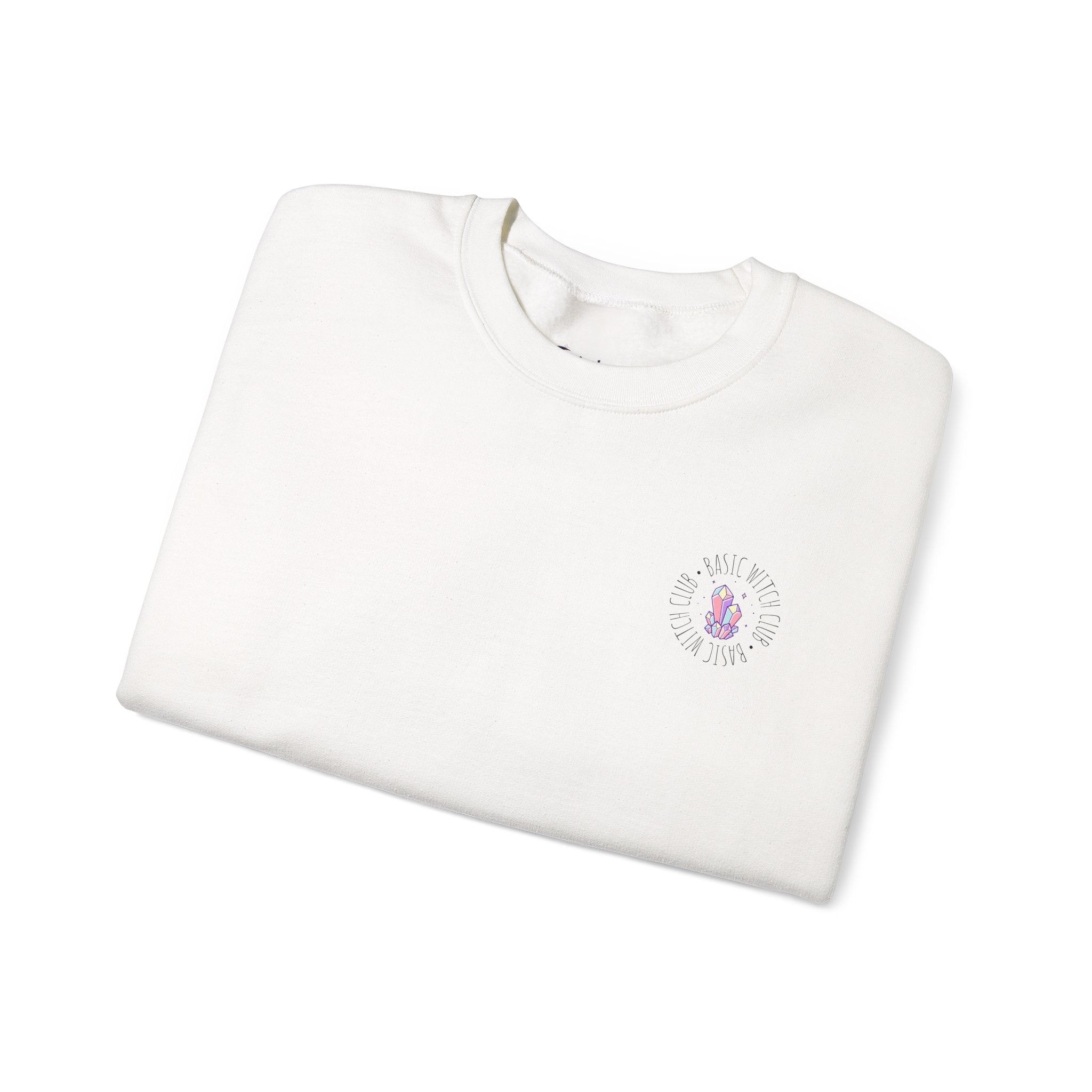 BASIC WITCH CLUB Crystal Cluster Emblem — Crewneck Sweatshirt