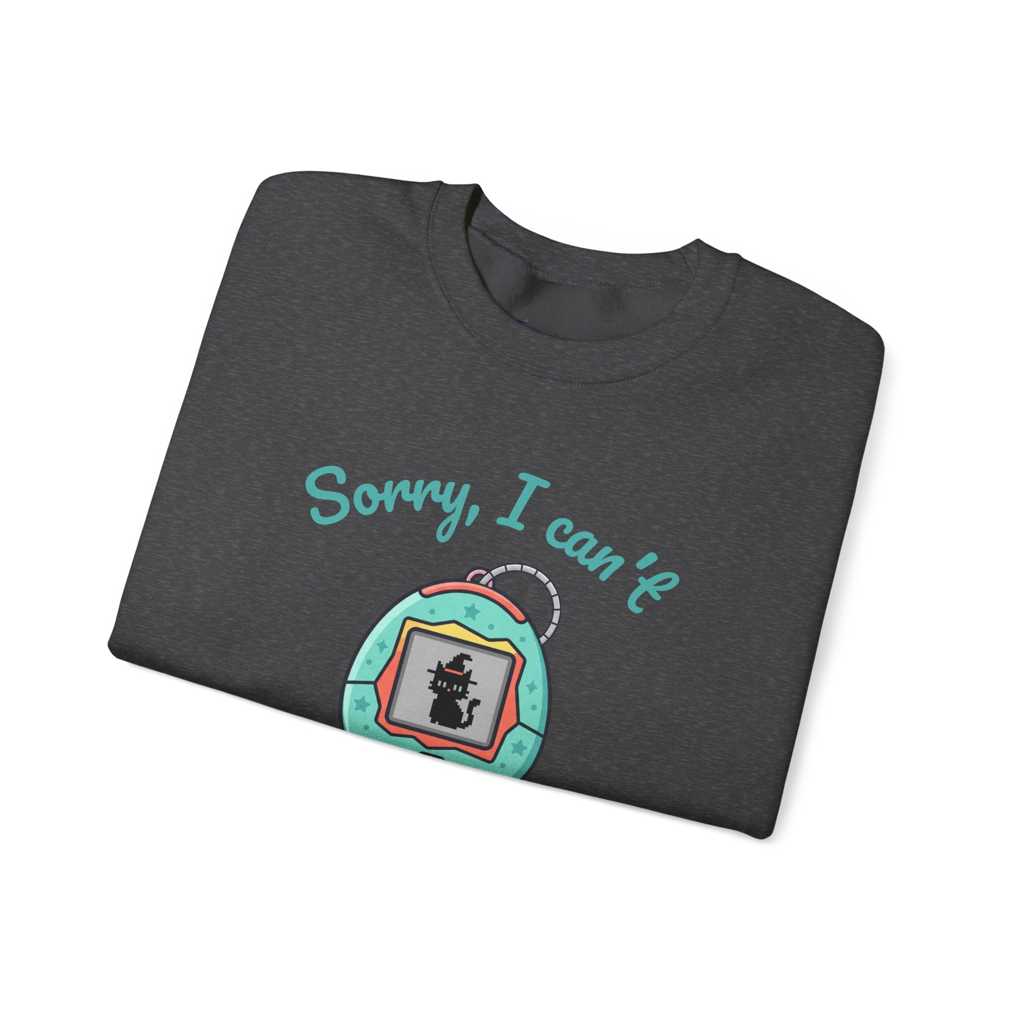 "Sorry I can't, I have to feed my familiar" cute retro virtual pet — Crewneck Sweatshirt