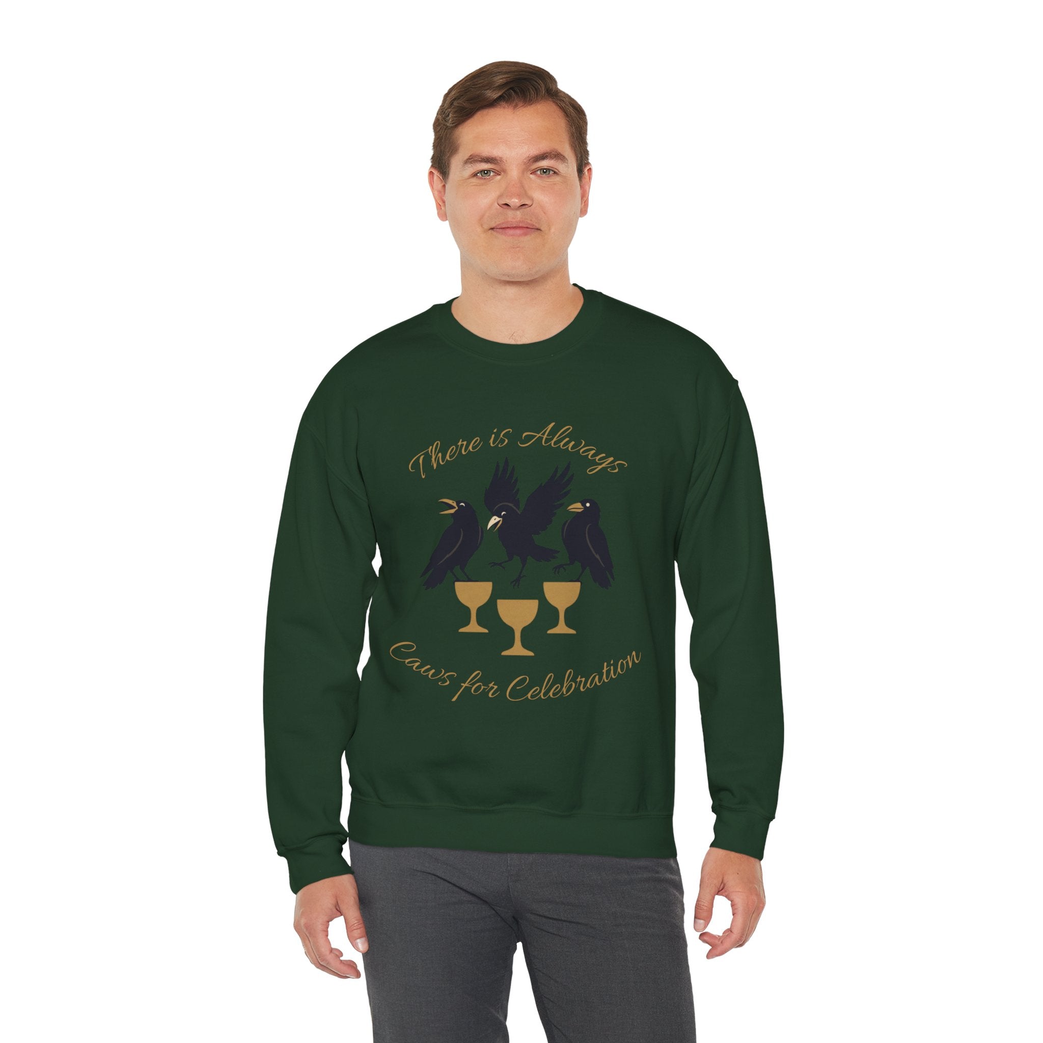 Raven Gathering — 'There Is Always Caws for Celebration' Crewneck Sweatshirt