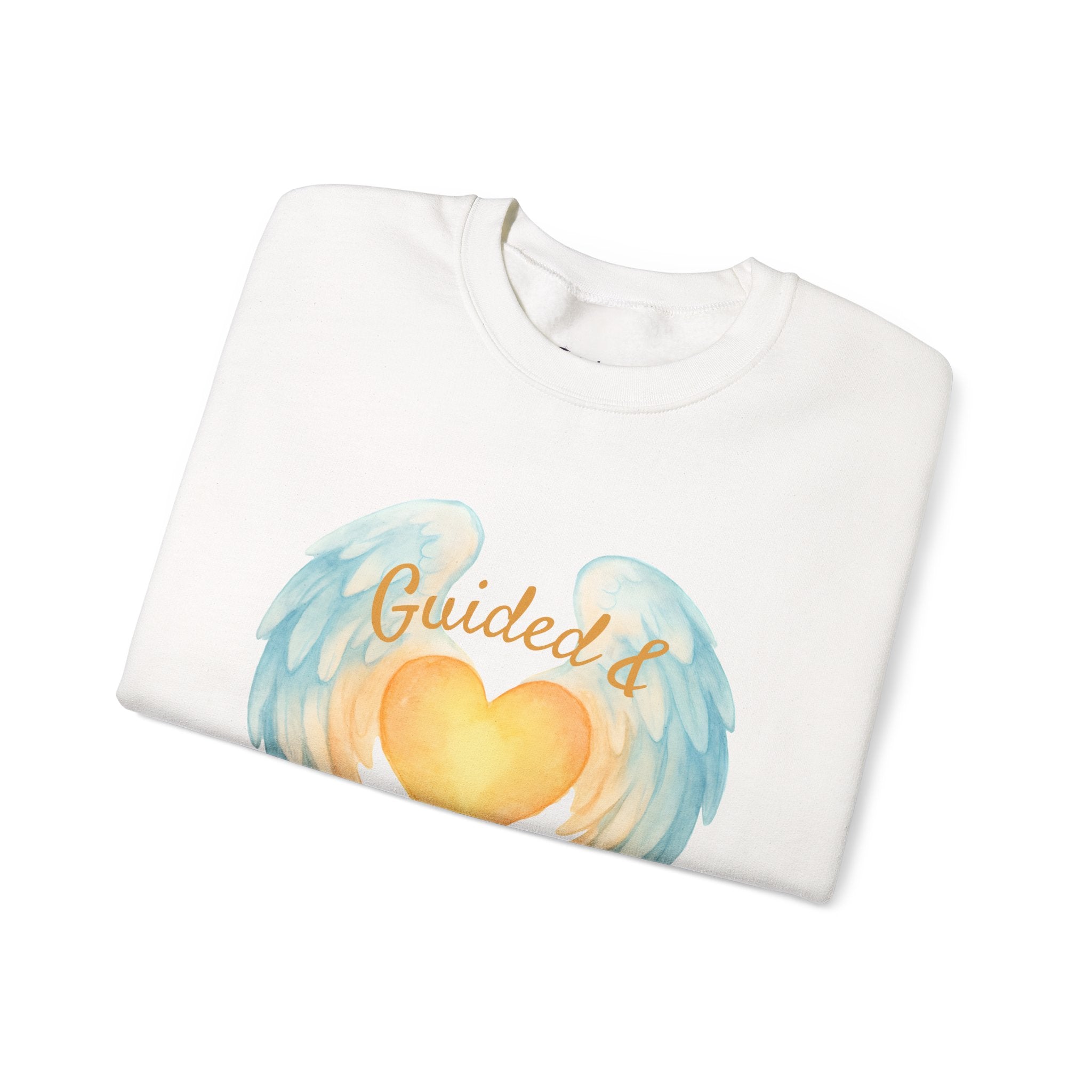 "Guided & Protected" Angel Wings Graphic — Crewneck Sweatshirt