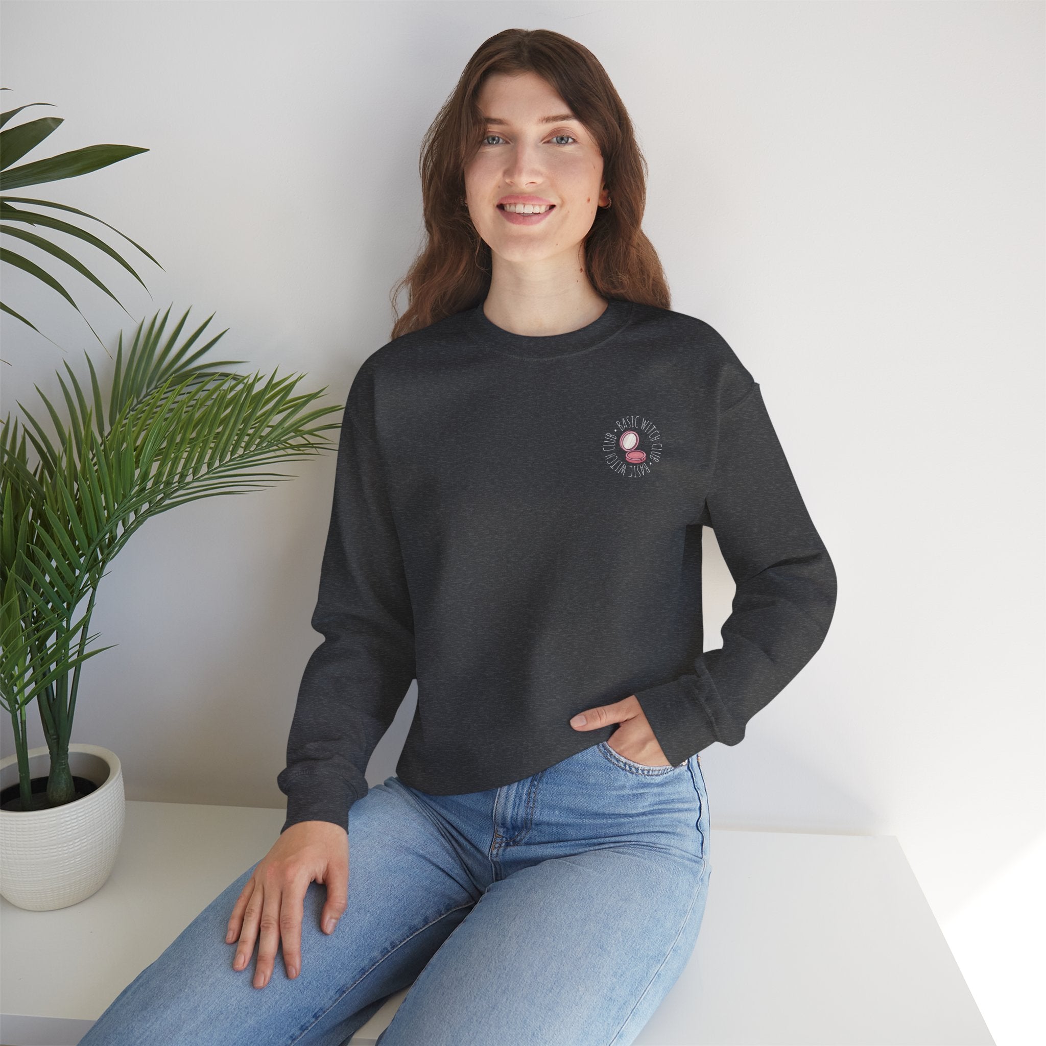 BASIC WITCH CLUB Compact Makeup Emblem — Crewneck Sweatshirt