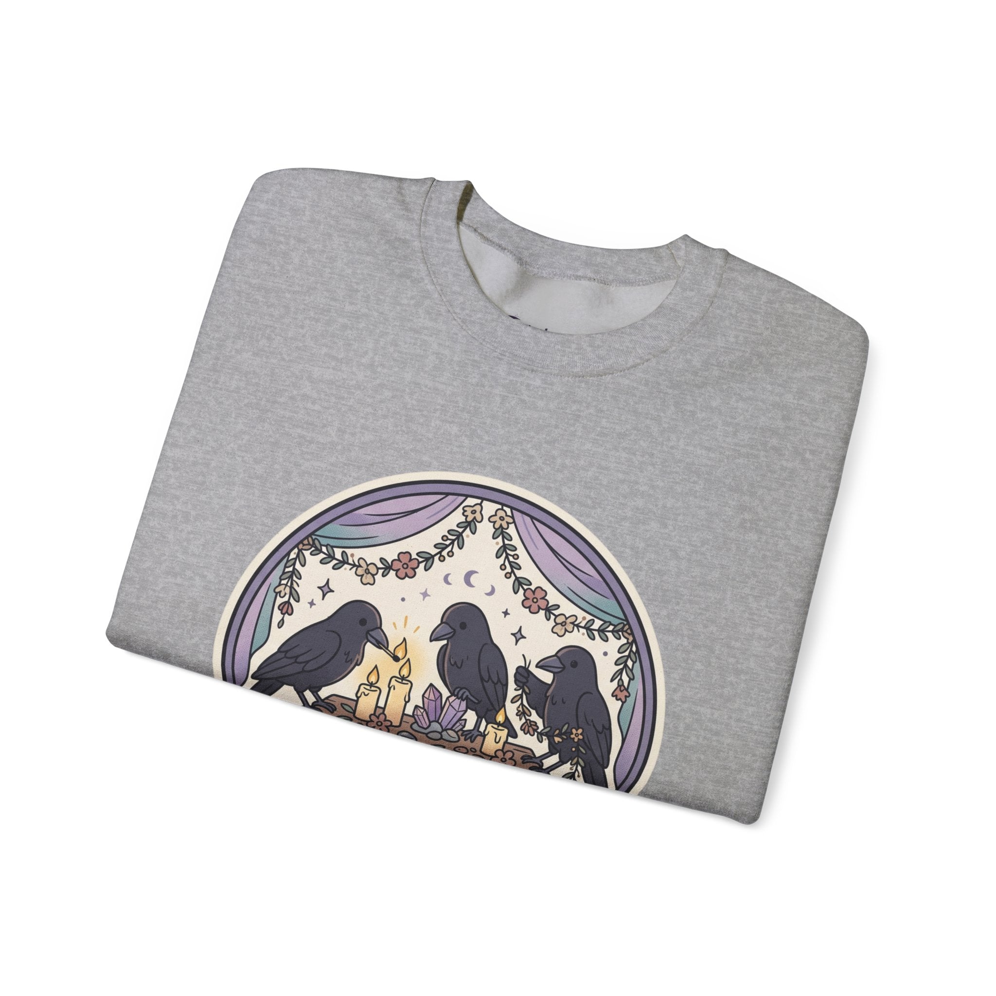 Crewneck Sweatshirt — 'There Is Always Caws for Celebration' Raven Party Graphic