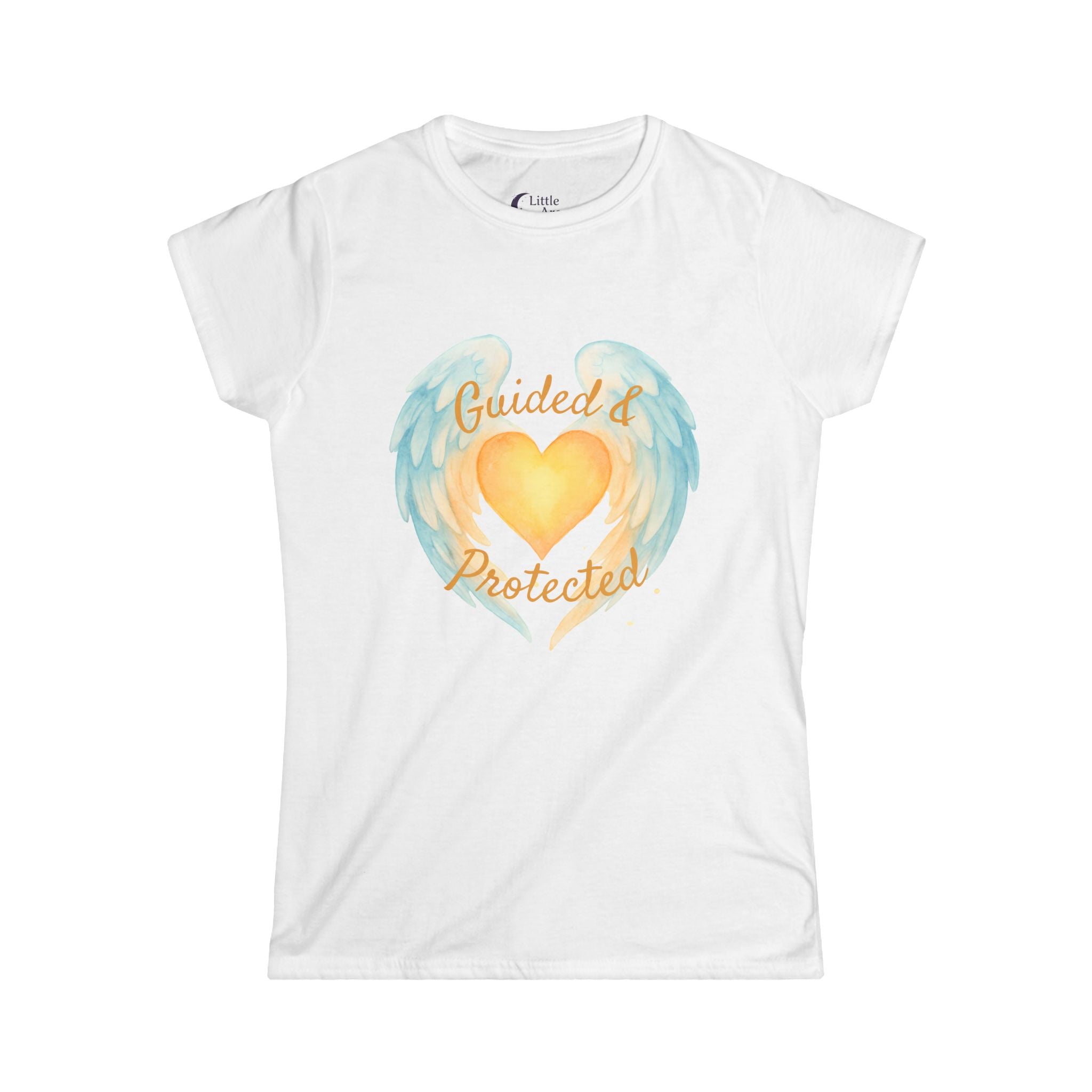 Guided & Protected Angel Wings Graphic — Women's Soft Style T-Shirt