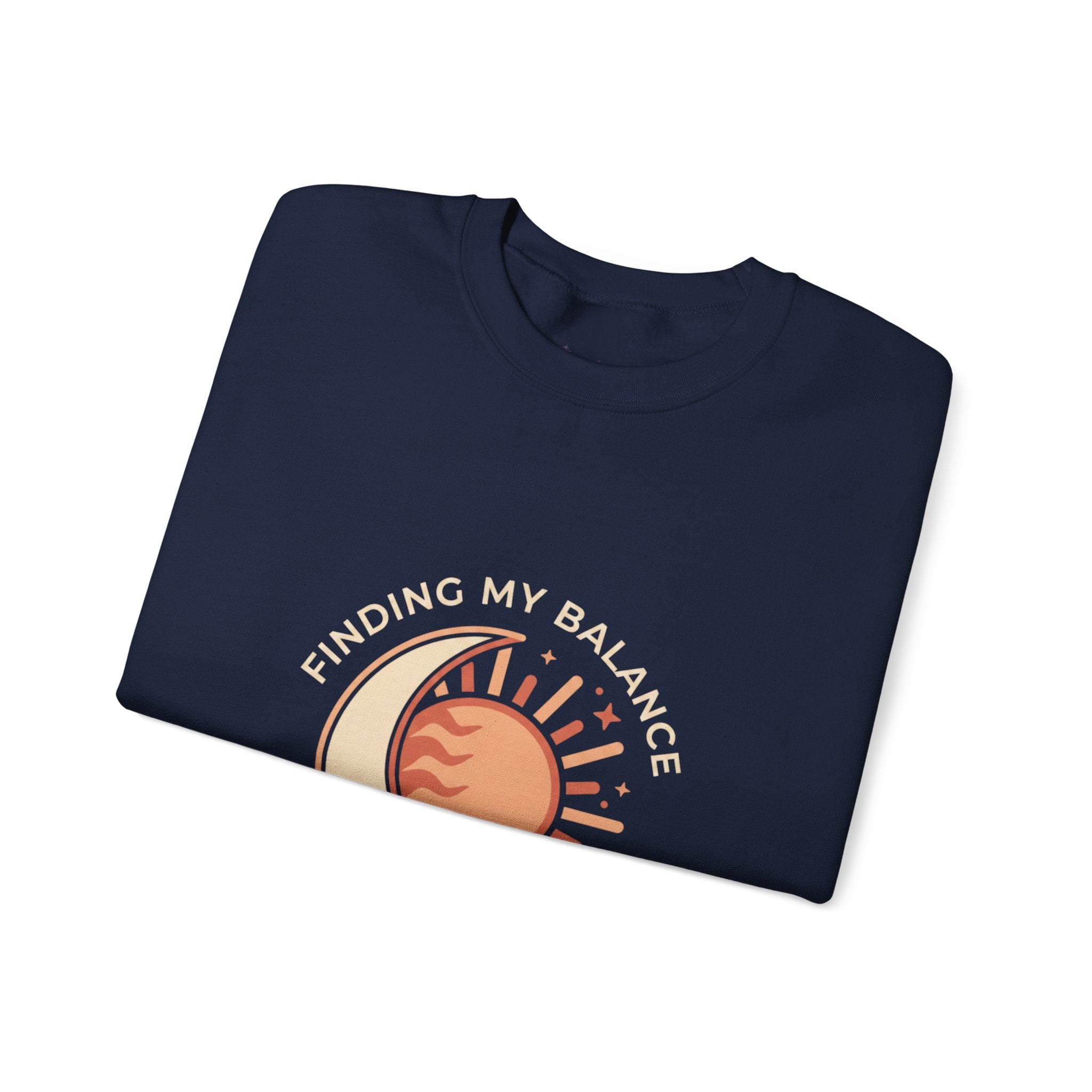 Sun & Moon Minimalist Crewneck Sweatshirt — "Finding my Balance"