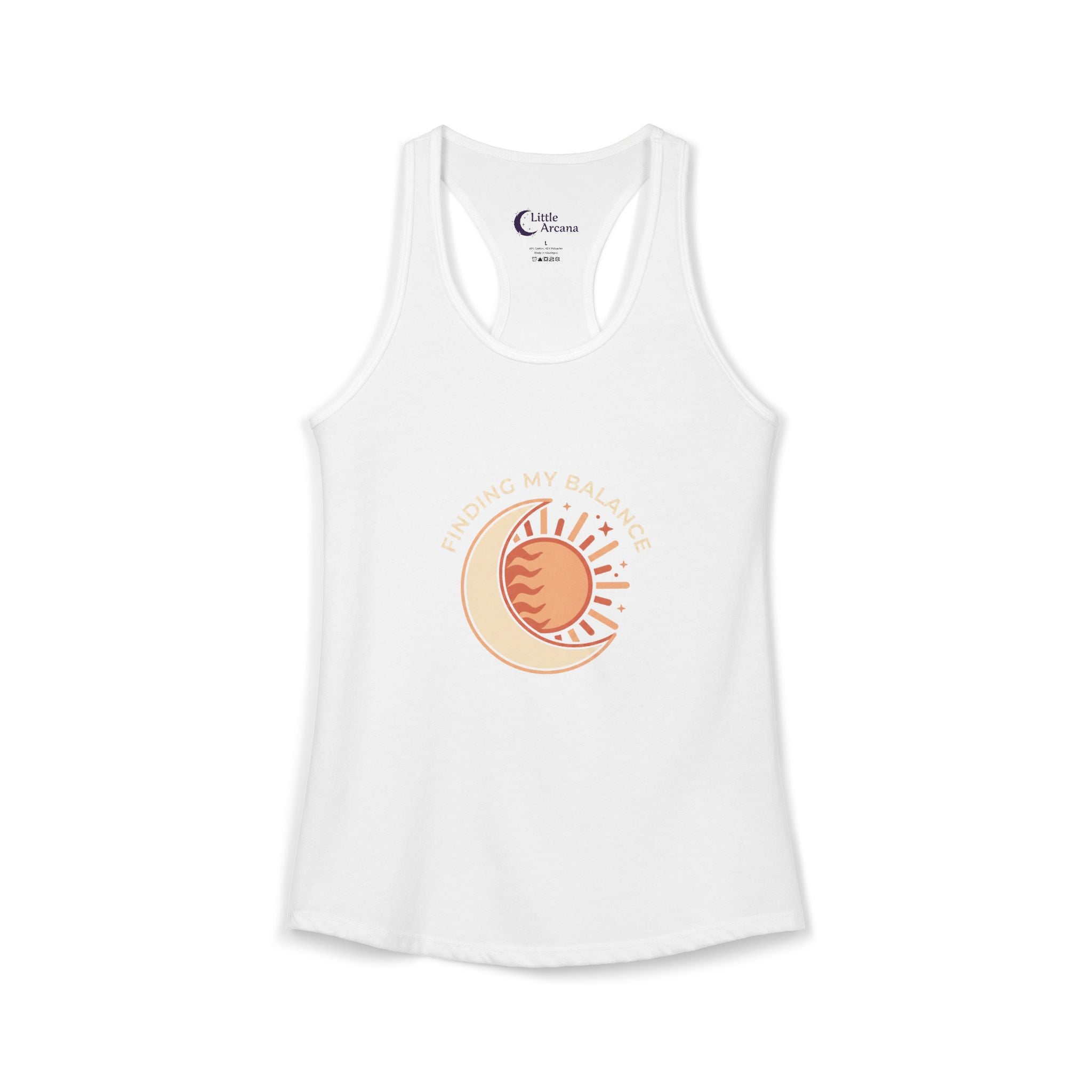 Sun & Moon Minimalist Women's Racerback Tank - "Finding my Balance"