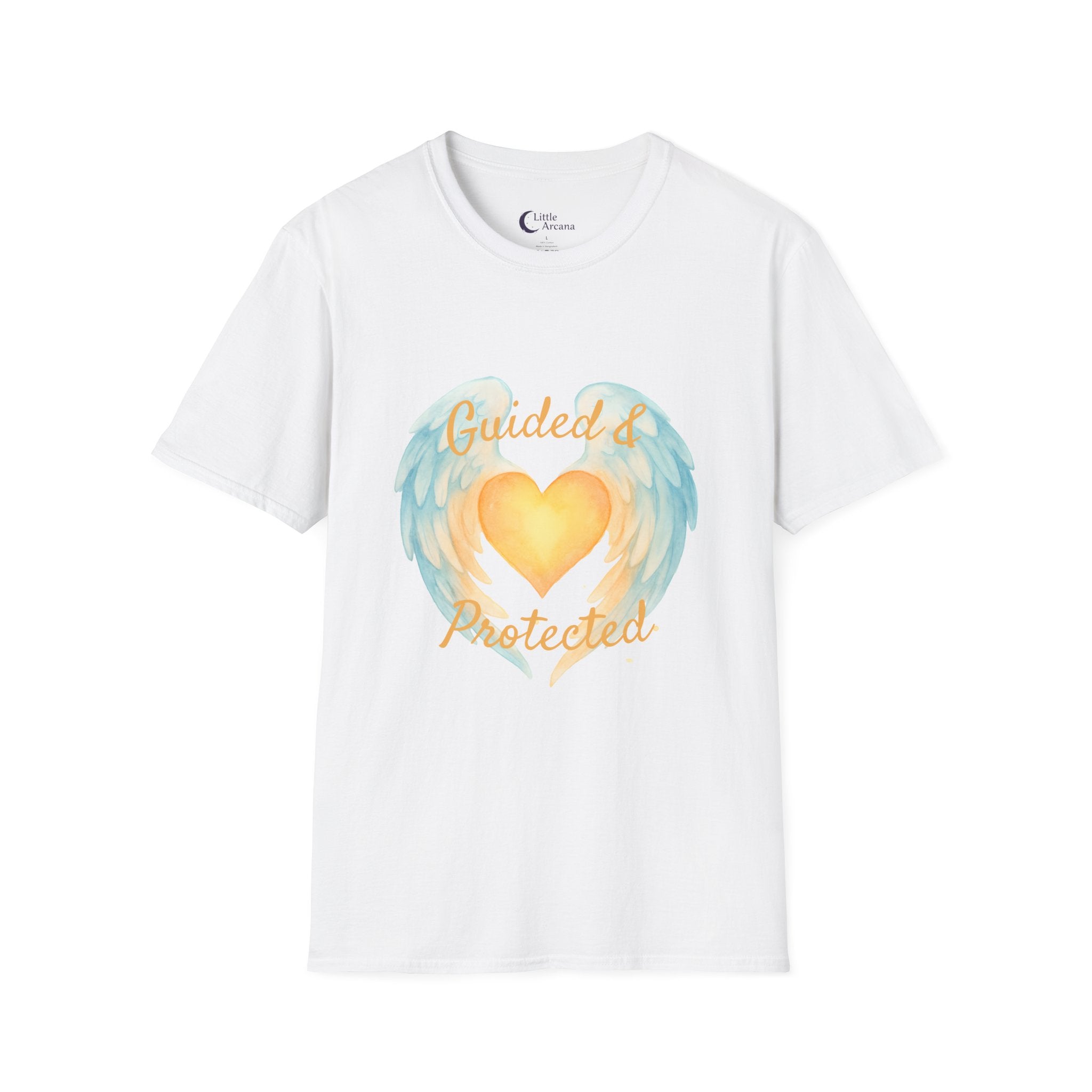 Angel Wings Heart Spiritual Tee — 'Guided & Protected'