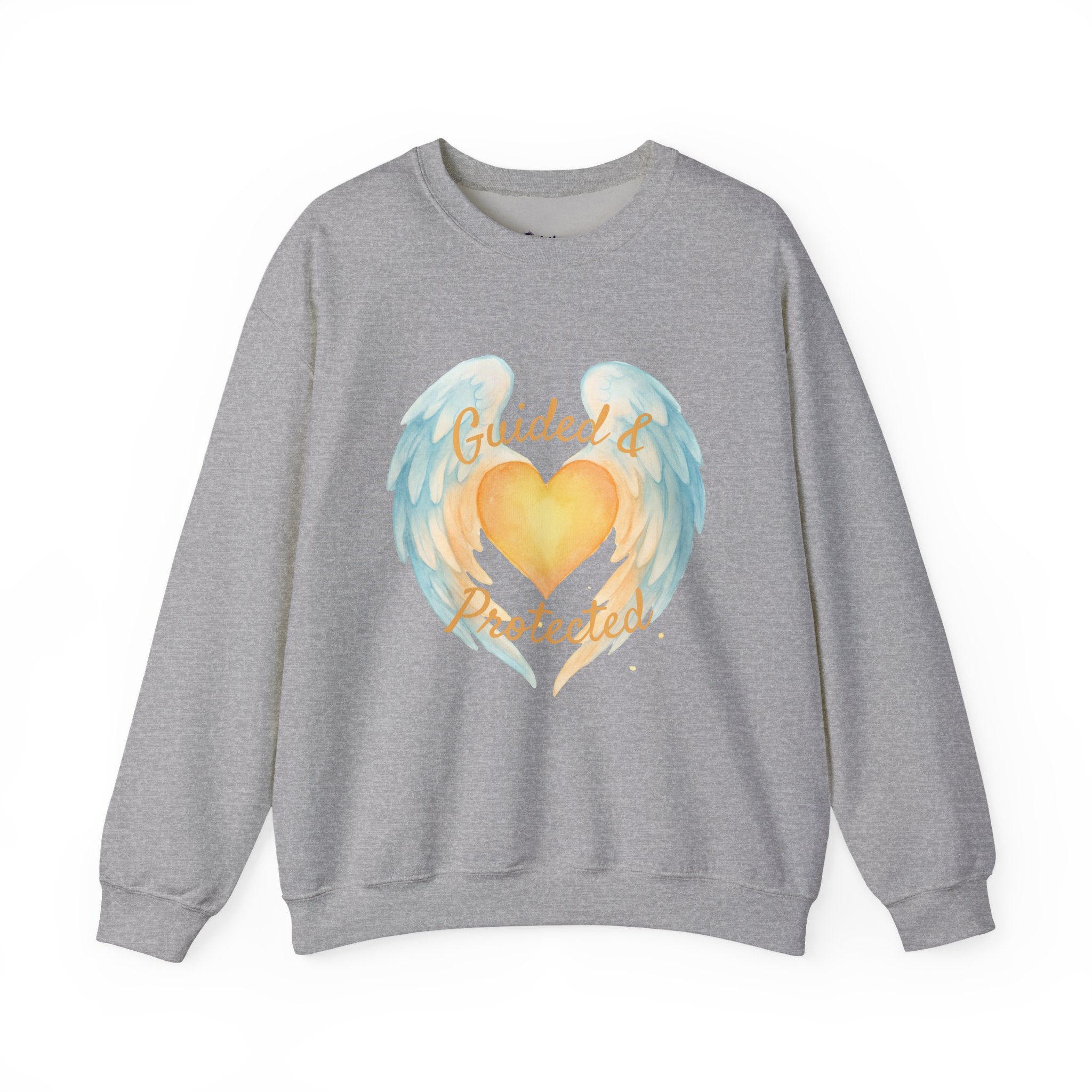 Angel Wing Heart Sweatshirt – "Guided & Protected" Spiritual Crewneck