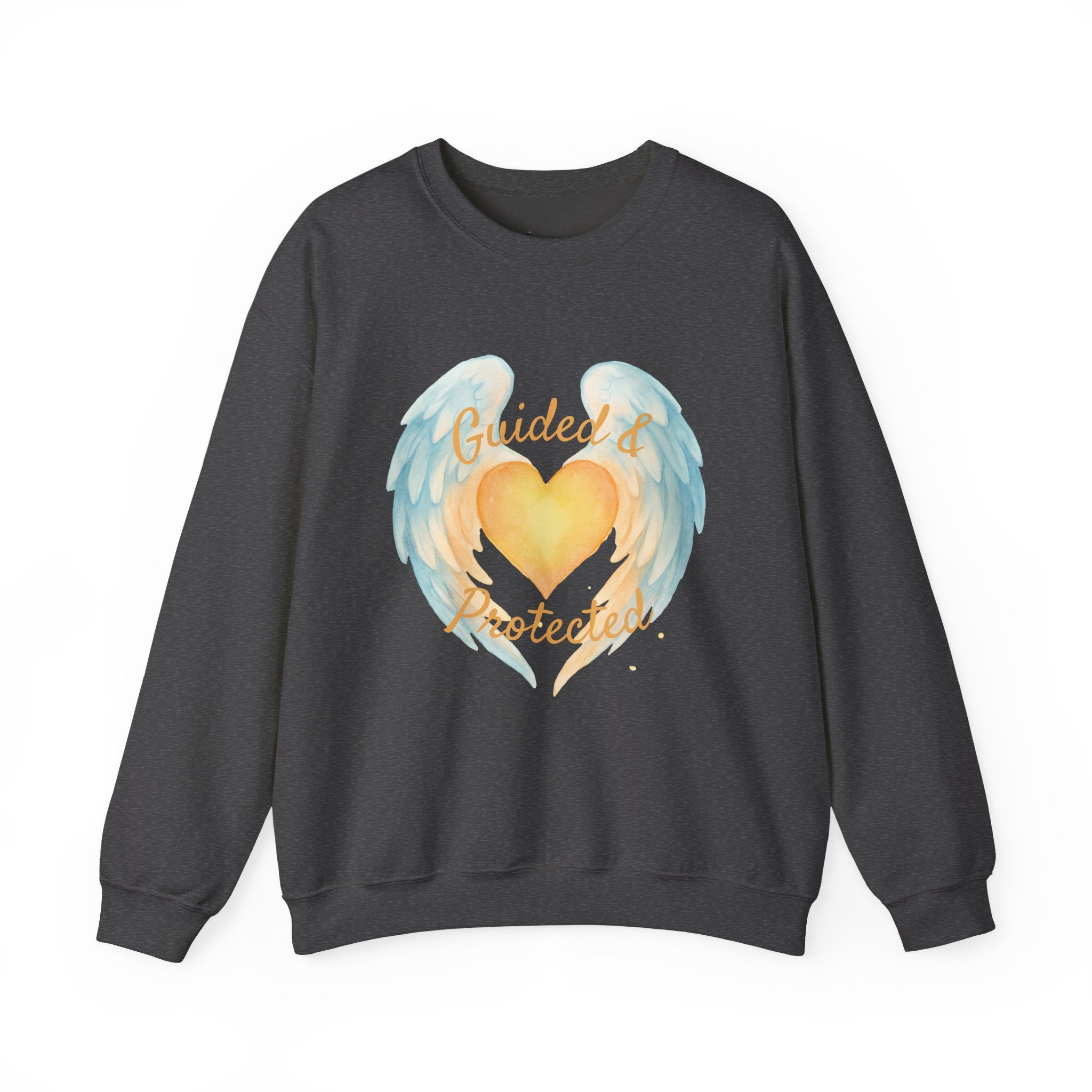 Angel Wing Heart Sweatshirt – "Guided & Protected" Spiritual Crewneck