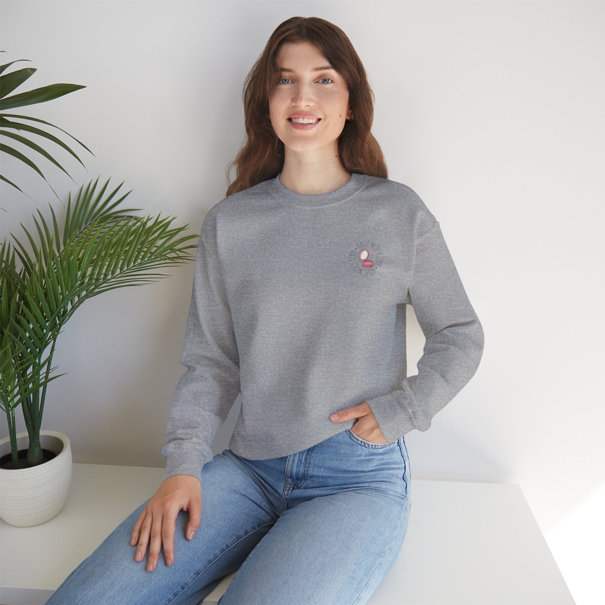 BASIC WITCH CLUB Compact Makeup Emblem — Crewneck Sweatshirt