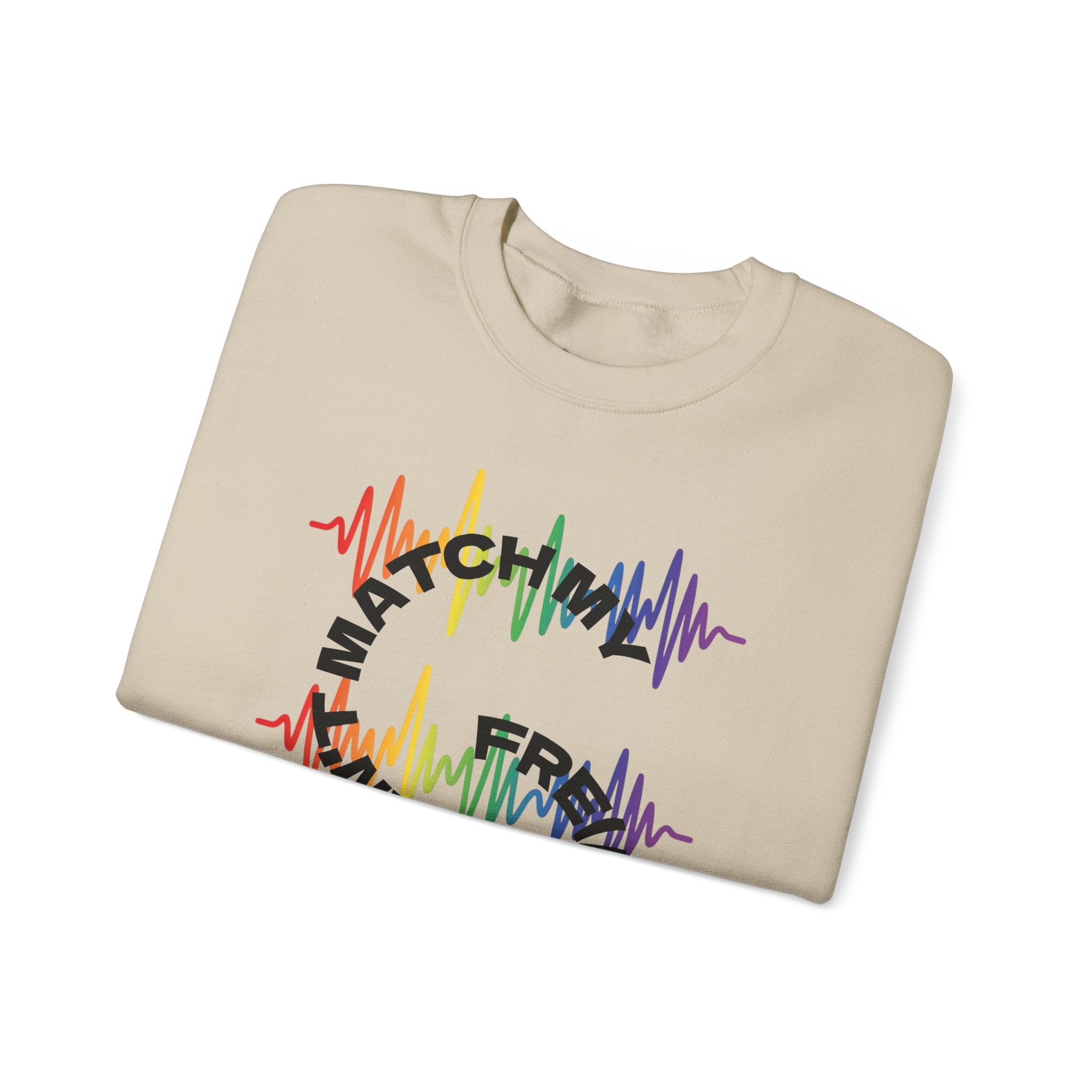 Rainbow Soundwave 'Can't Match  My Fre(ak)quency' Graphic — Crewneck Sweatshirt