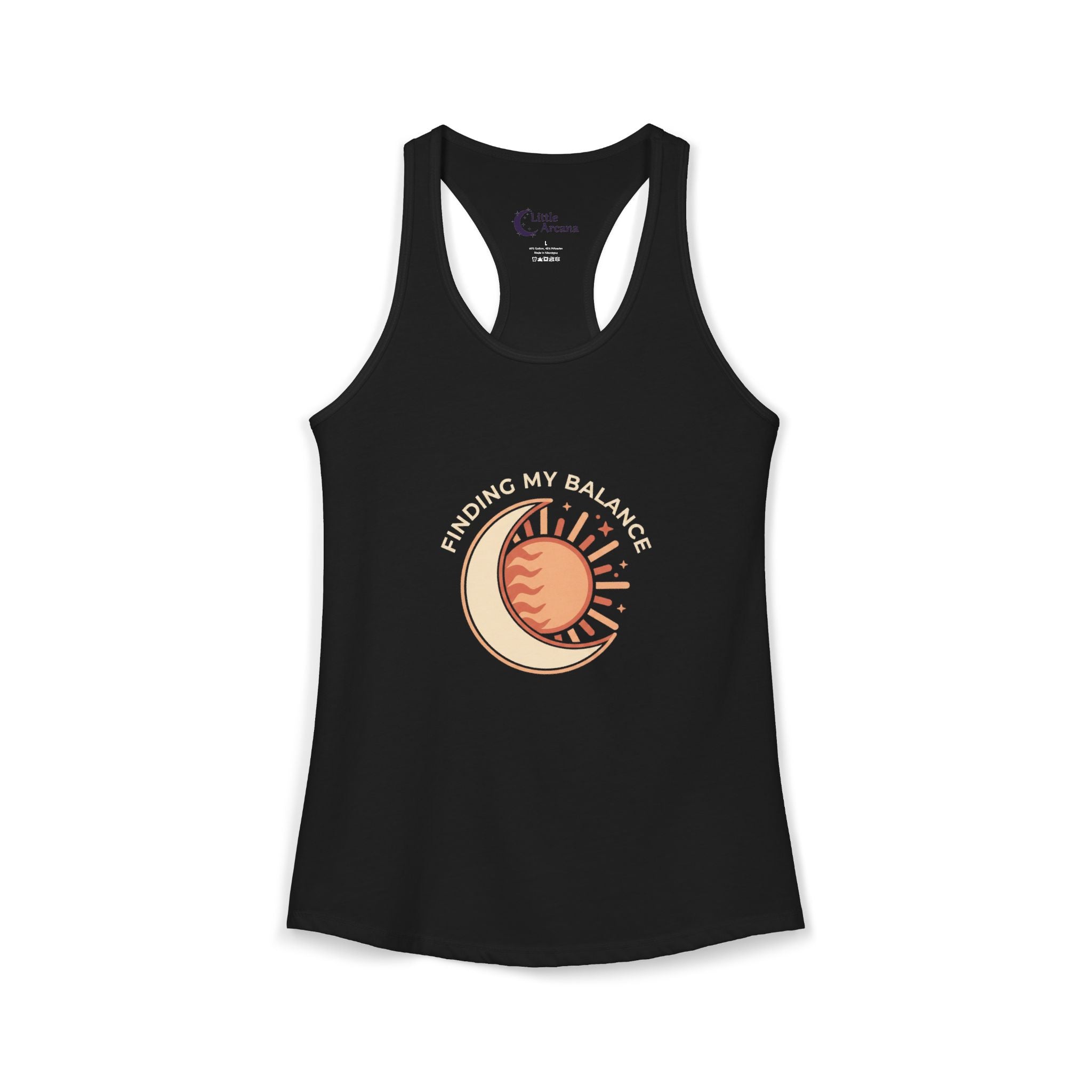 Sun & Moon Minimalist Women's Racerback Tank - "Finding my Balance"