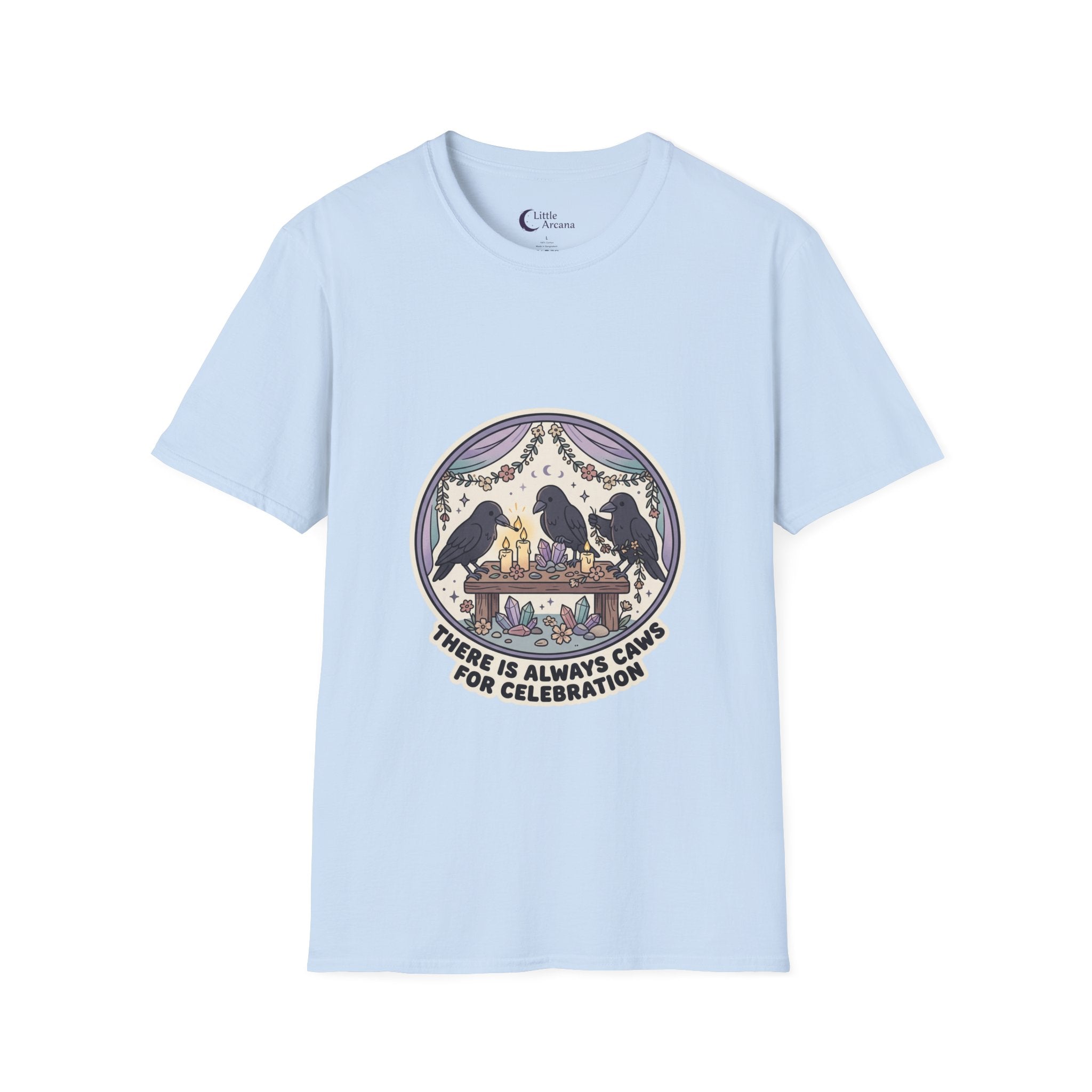 Raven Gathering Tee — "There Is Always Caws for Celebration" Unisex T-Shirt