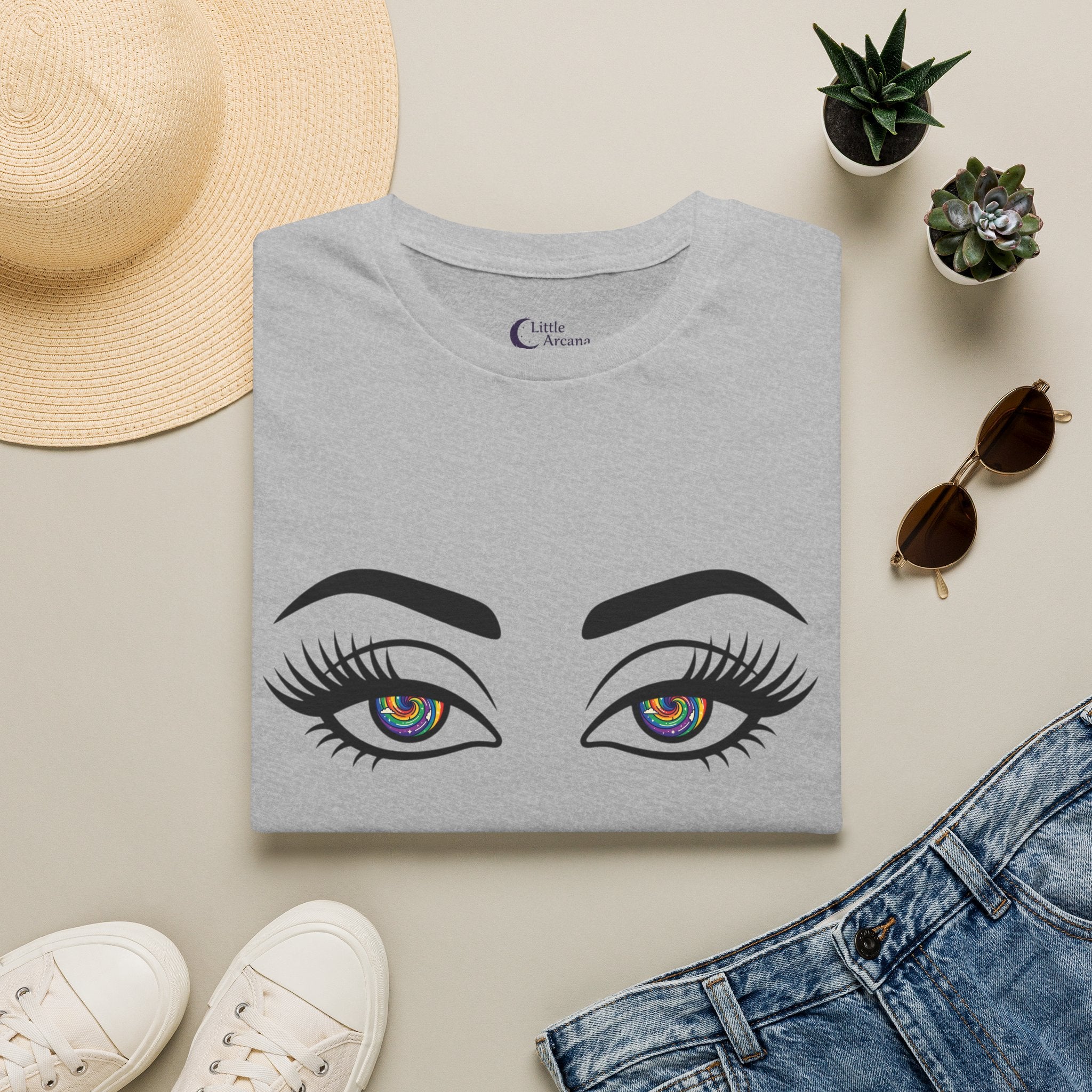 Hypnotic Eyes Graphic T-Shirt — Rainbow (Air)