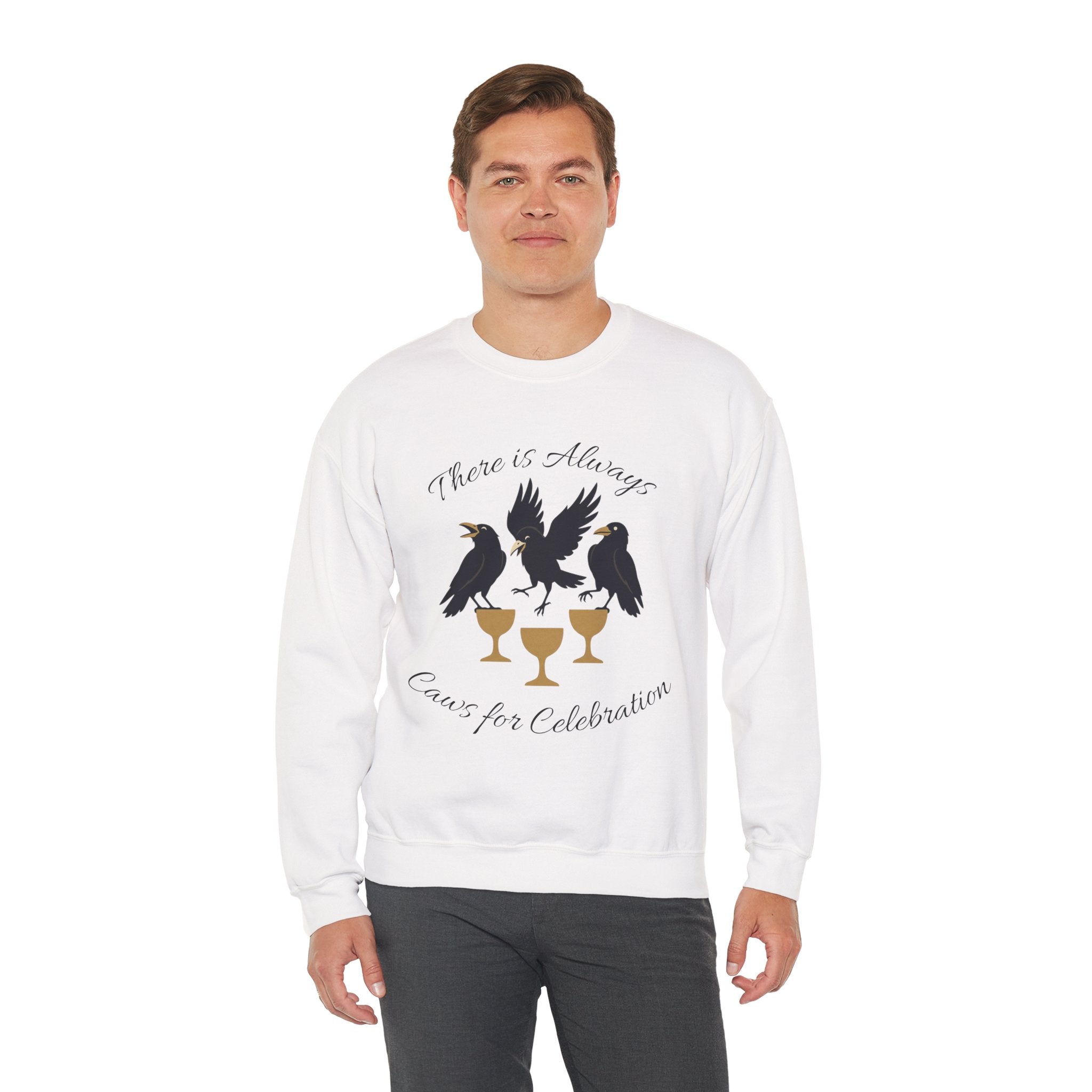 Raven Gathering — 'There Is Always Caws for Celebration' Crewneck Sweatshirt