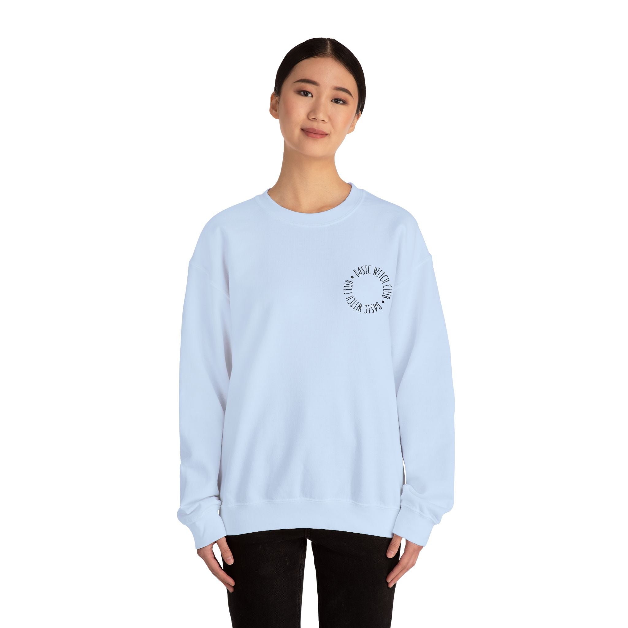 BASIC WITCH CLUB Embroidered Emblem — Crewneck Sweatshirt