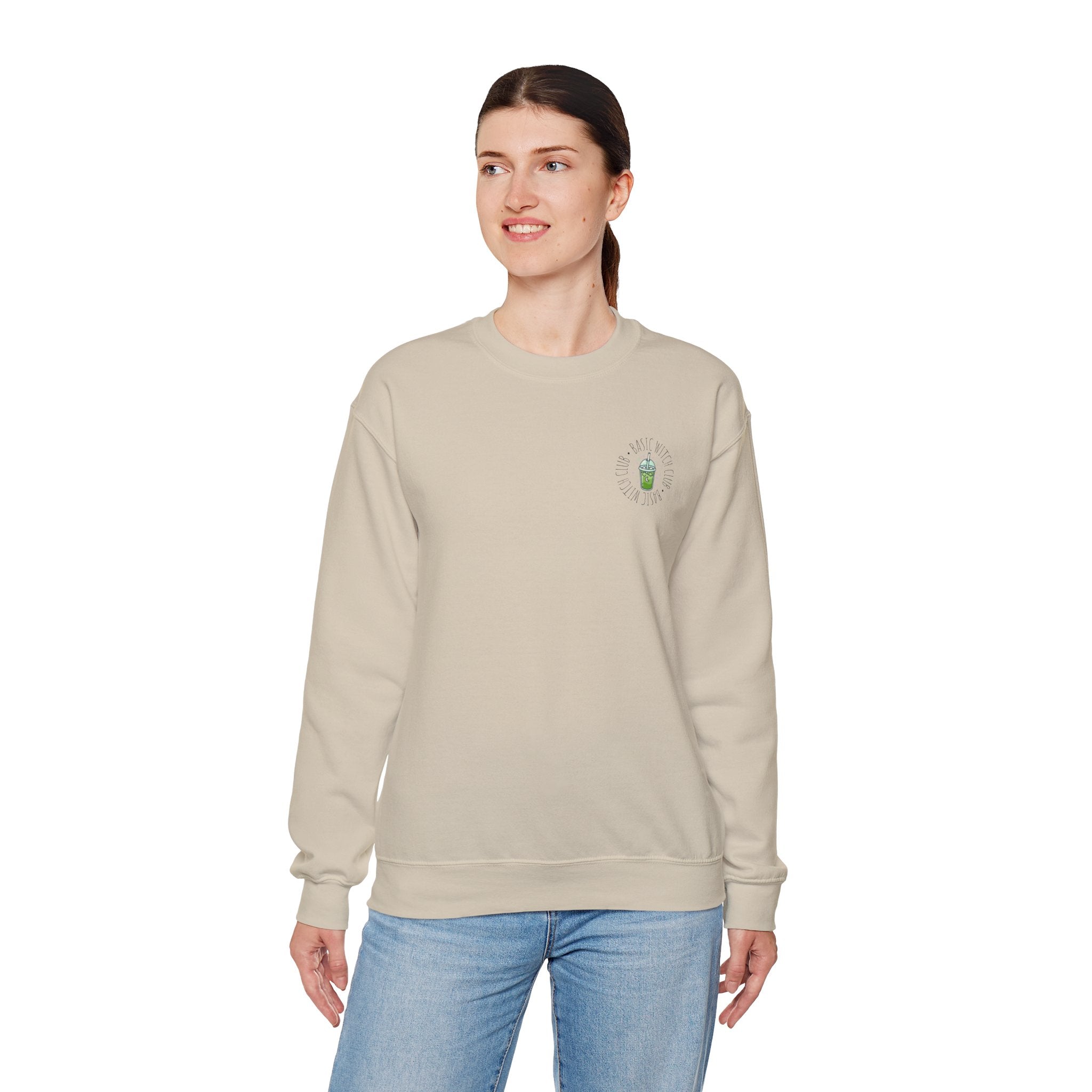 BASIC WITCH CLUB Matcha Emblem —  Crewneck Sweatshirt