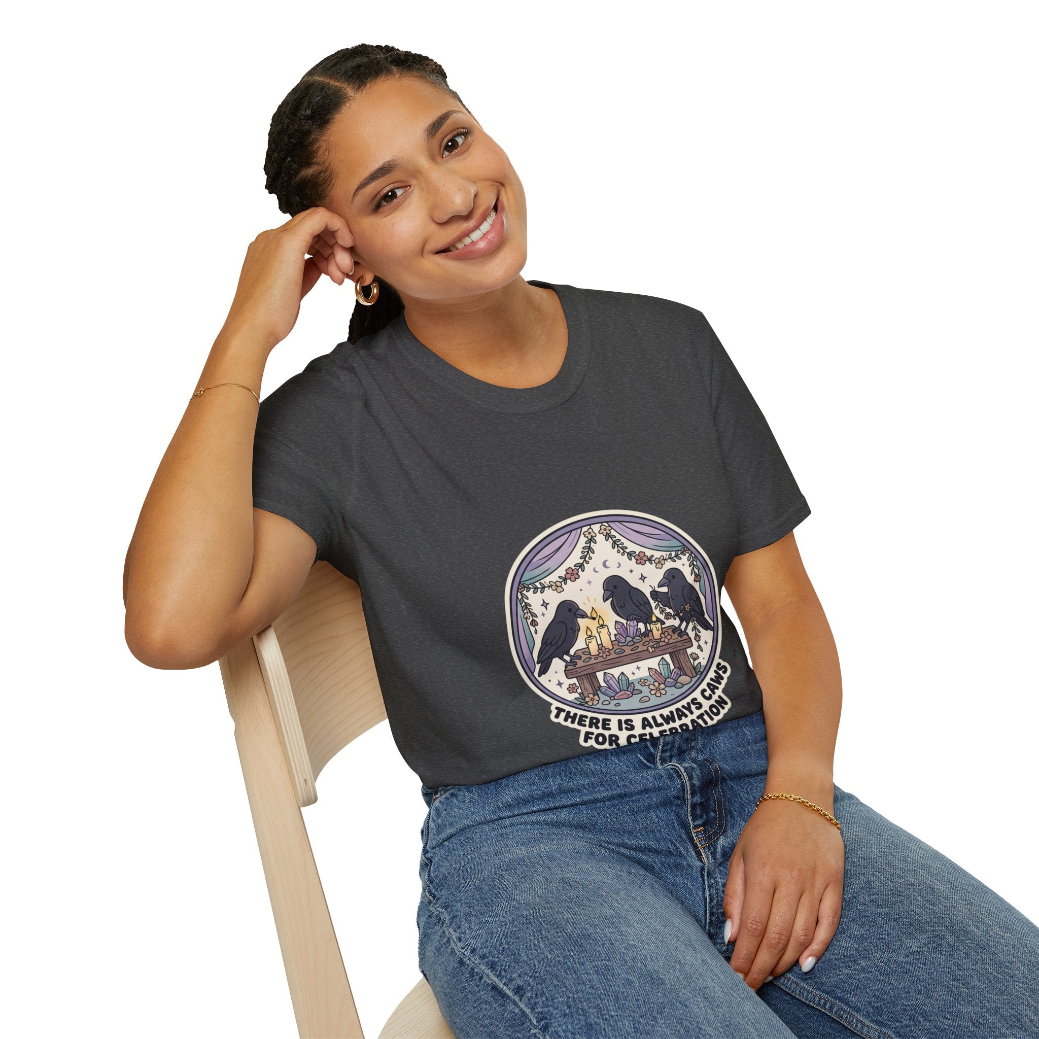 Raven Gathering Tee — "There Is Always Caws for Celebration" Unisex T-Shirt