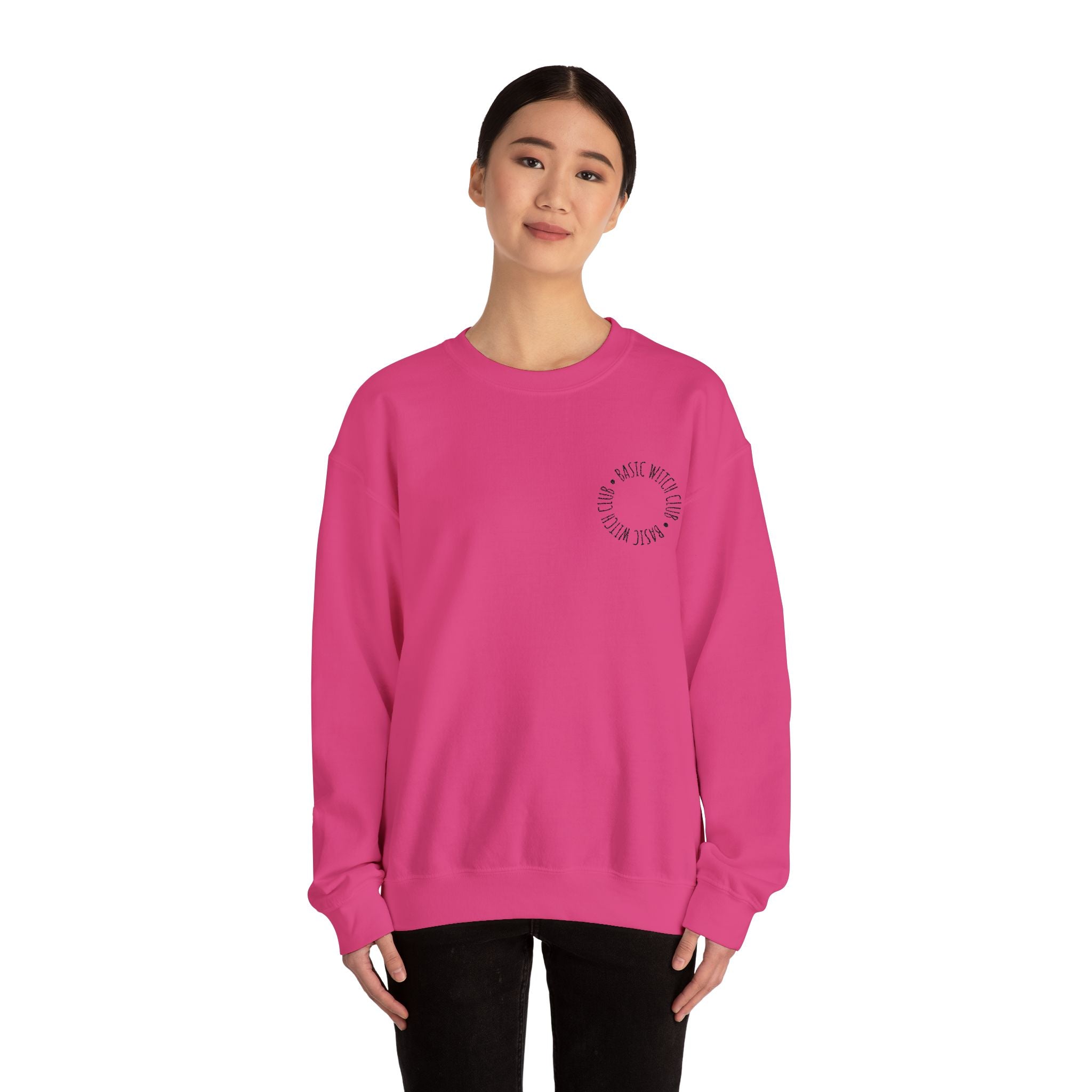 BASIC WITCH CLUB Embroidered Emblem — Crewneck Sweatshirt