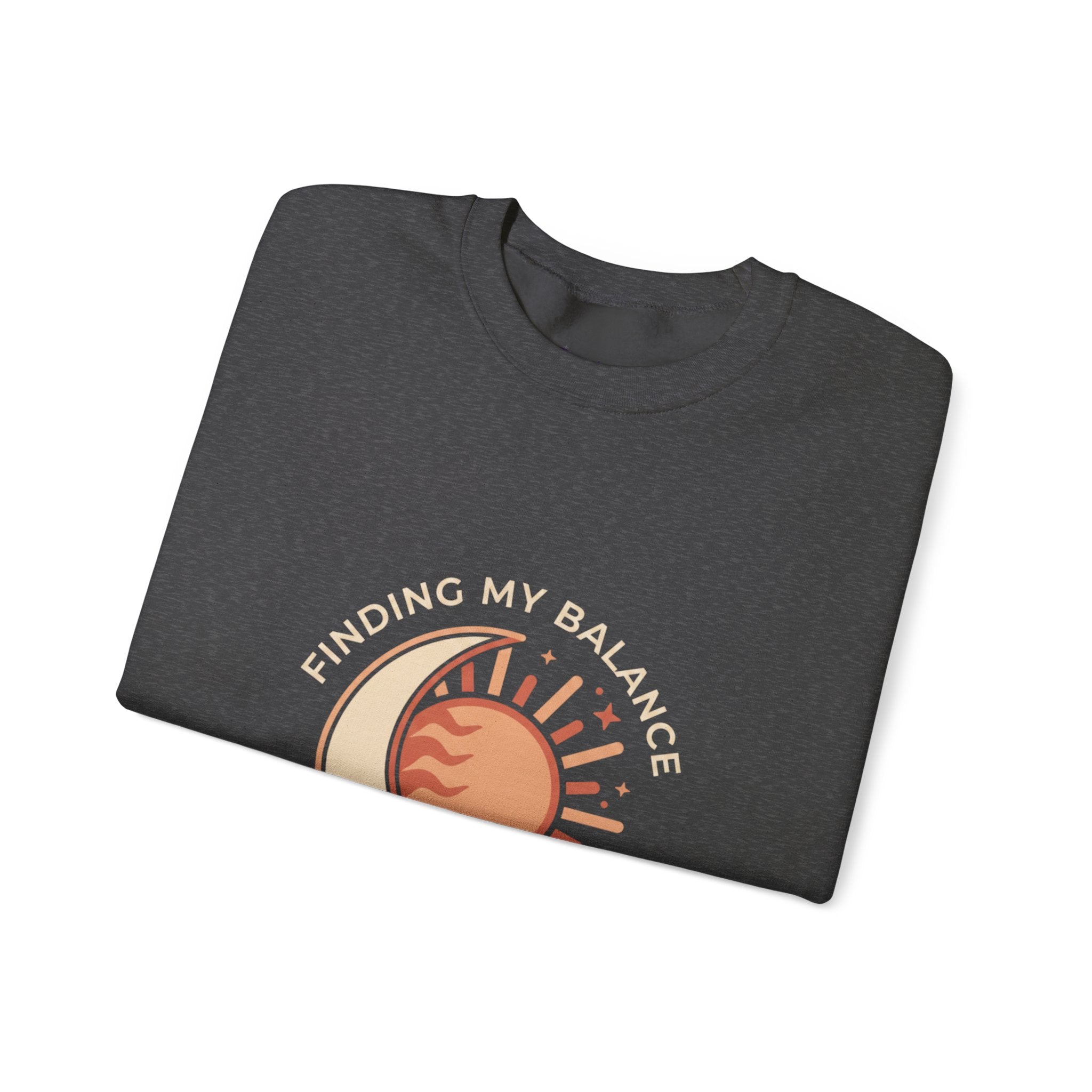 Sun & Moon Minimalist Crewneck Sweatshirt — "Finding my Balance"