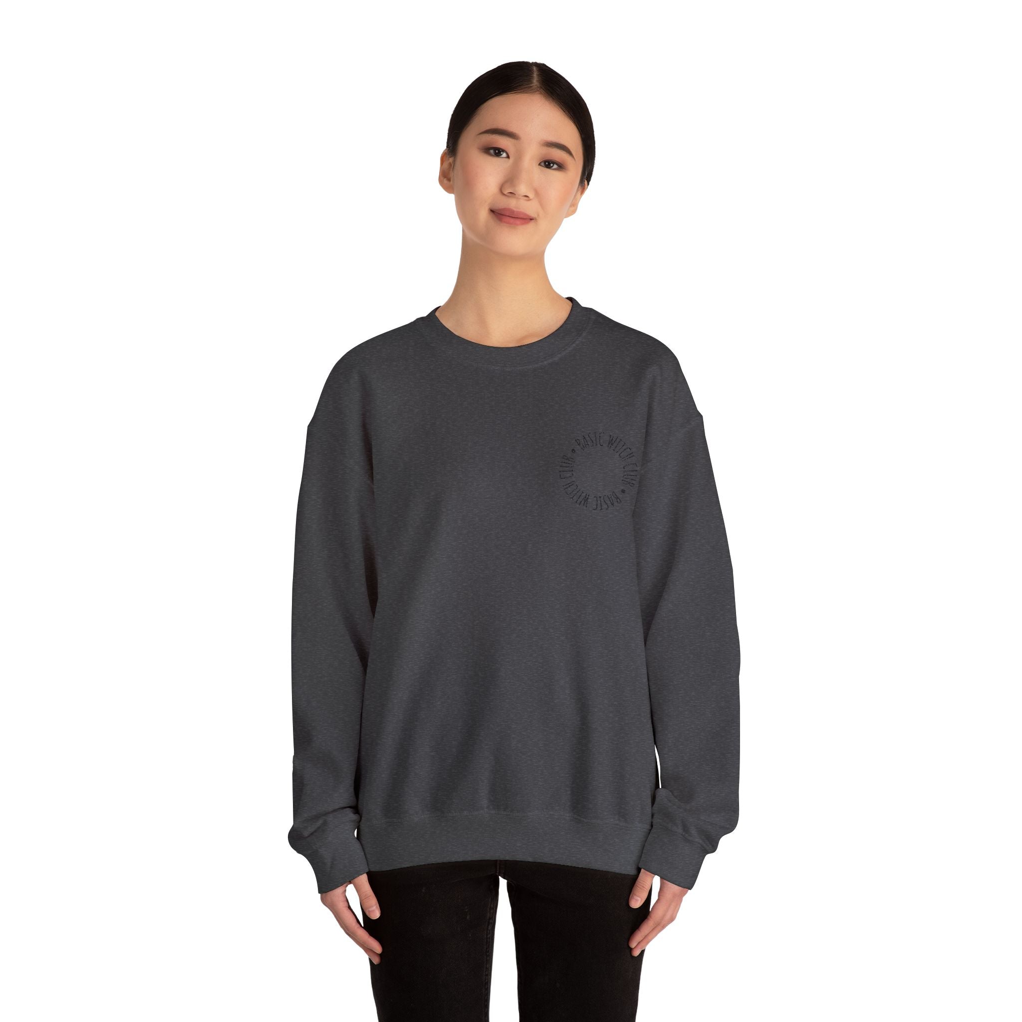 BASIC WITCH CLUB Embroidered Emblem — Crewneck Sweatshirt