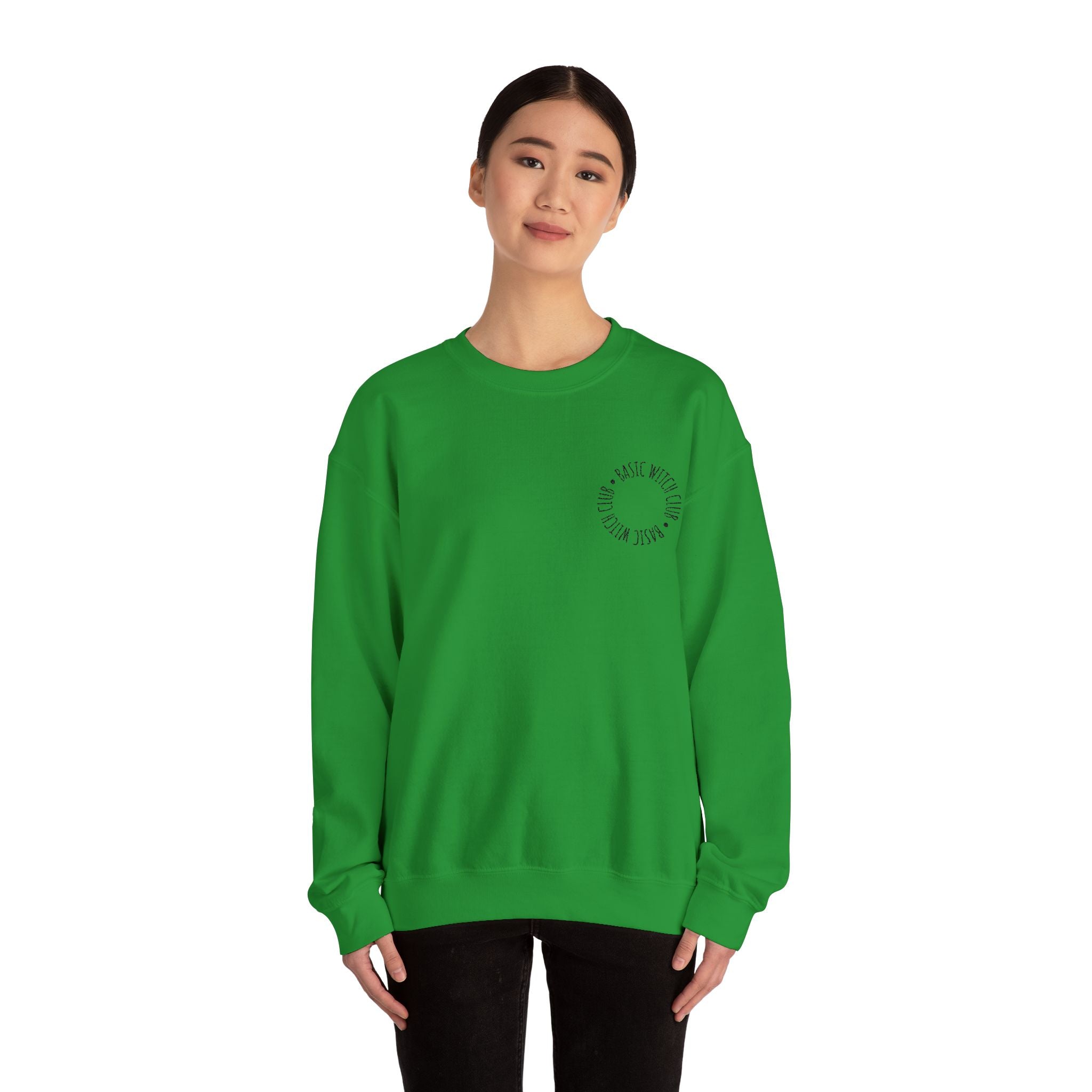 BASIC WITCH CLUB Embroidered Emblem — Crewneck Sweatshirt