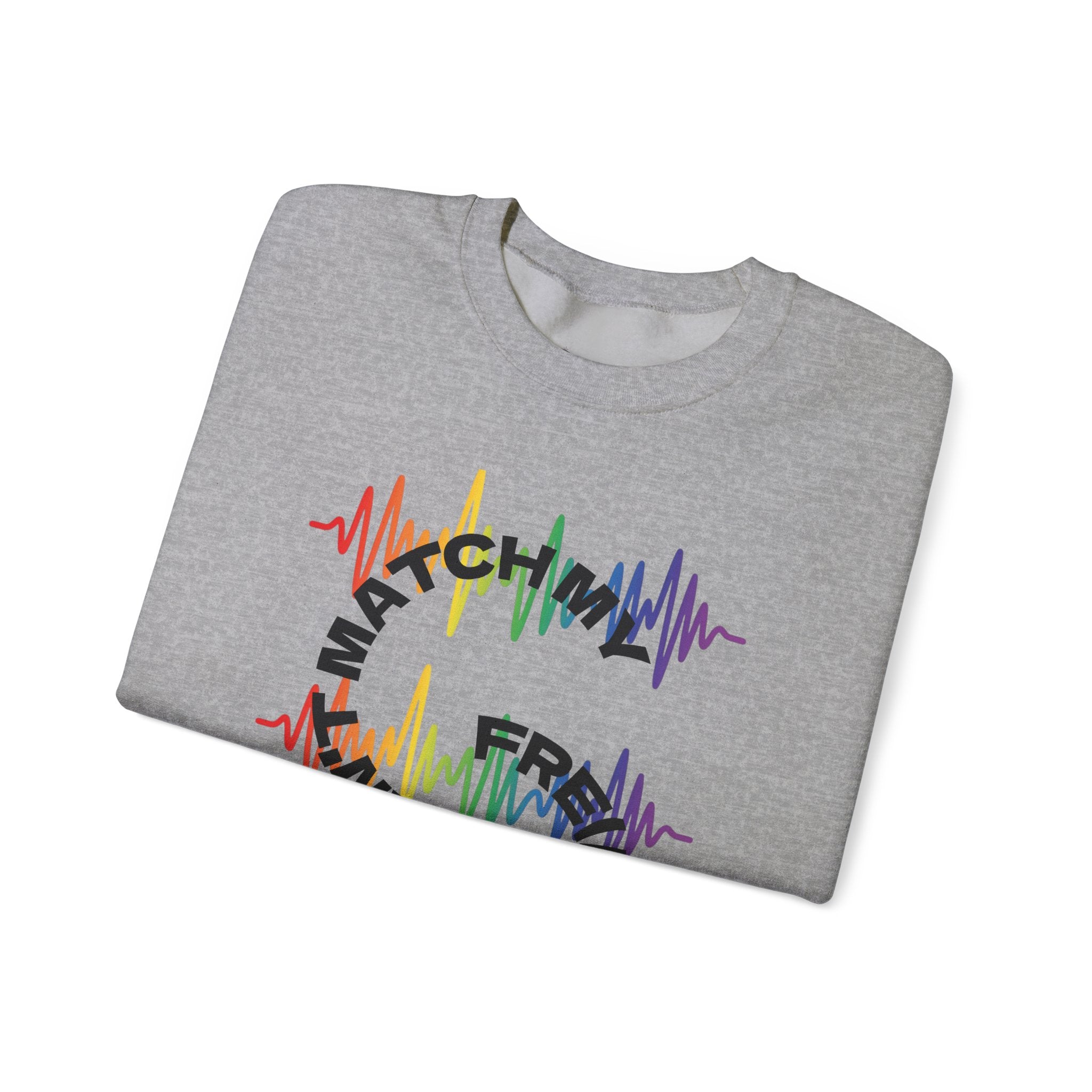 Rainbow Soundwave 'Can't Match  My Fre(ak)quency' Graphic — Crewneck Sweatshirt