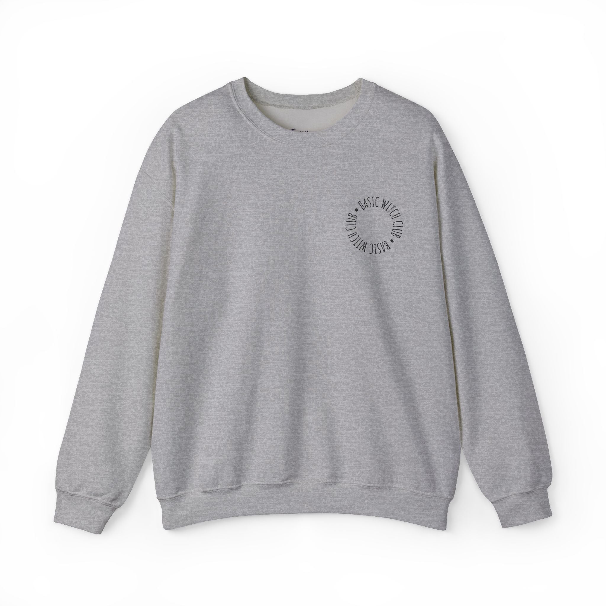 BASIC WITCH CLUB Embroidered Emblem — Crewneck Sweatshirt