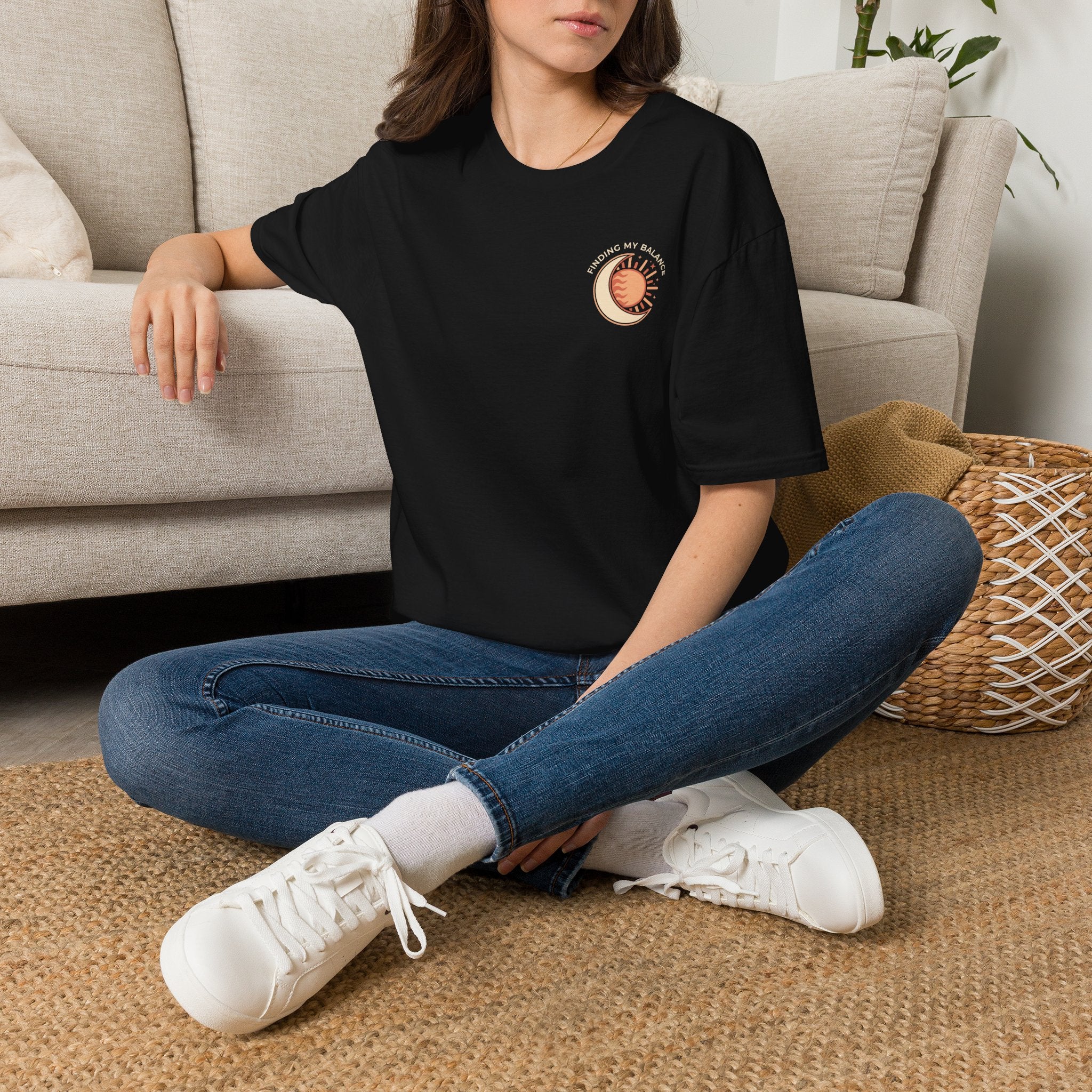 Sun & Moon Minimalist T-Shirt — "Finding my Balance"