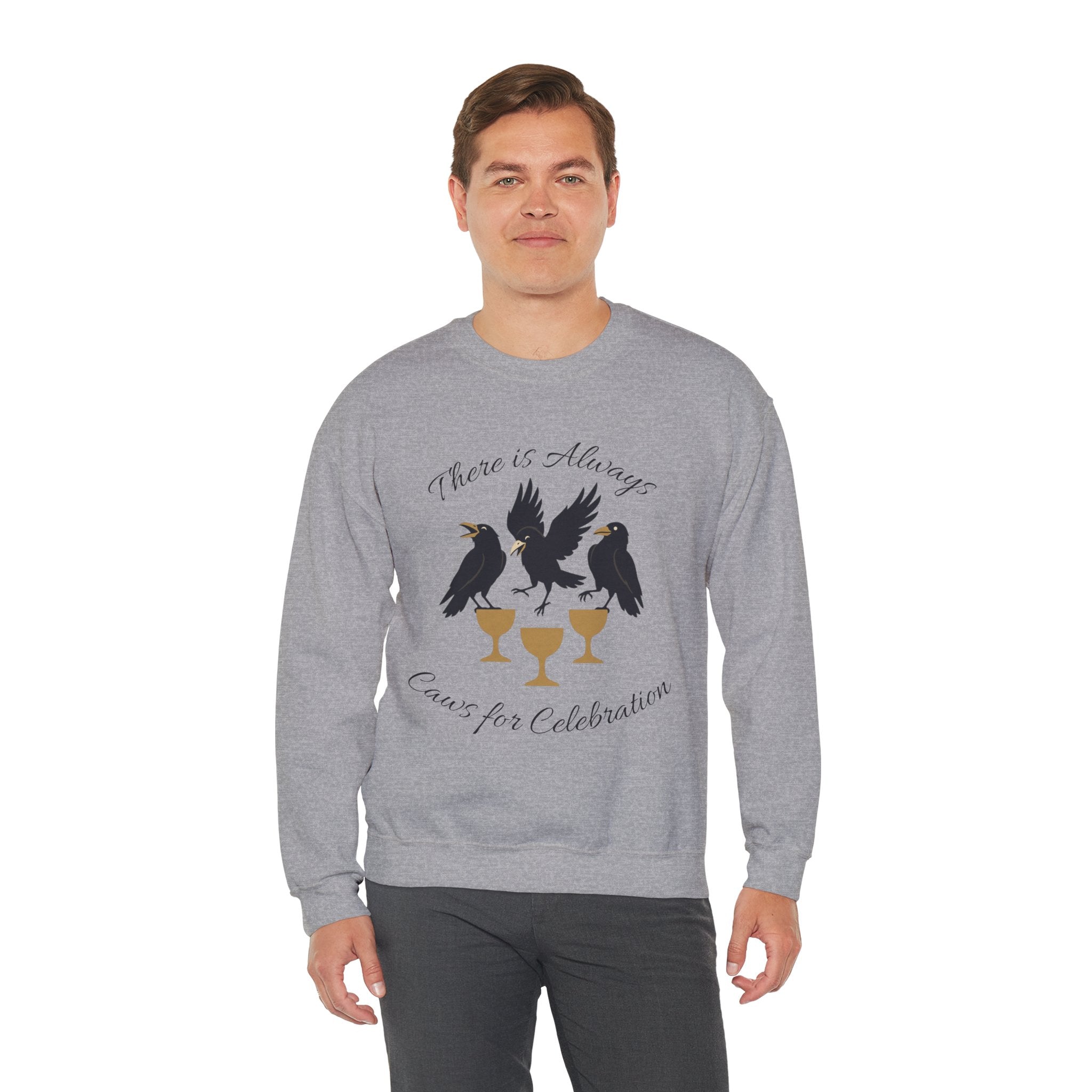 Raven Gathering — 'There Is Always Caws for Celebration' Crewneck Sweatshirt