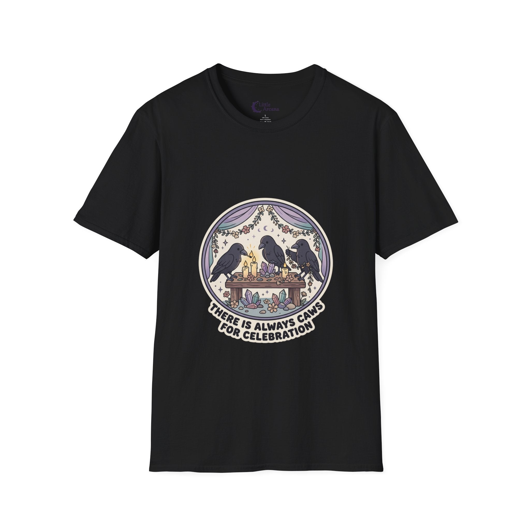 Raven Gathering Tee — "There Is Always Caws for Celebration" Unisex T-Shirt