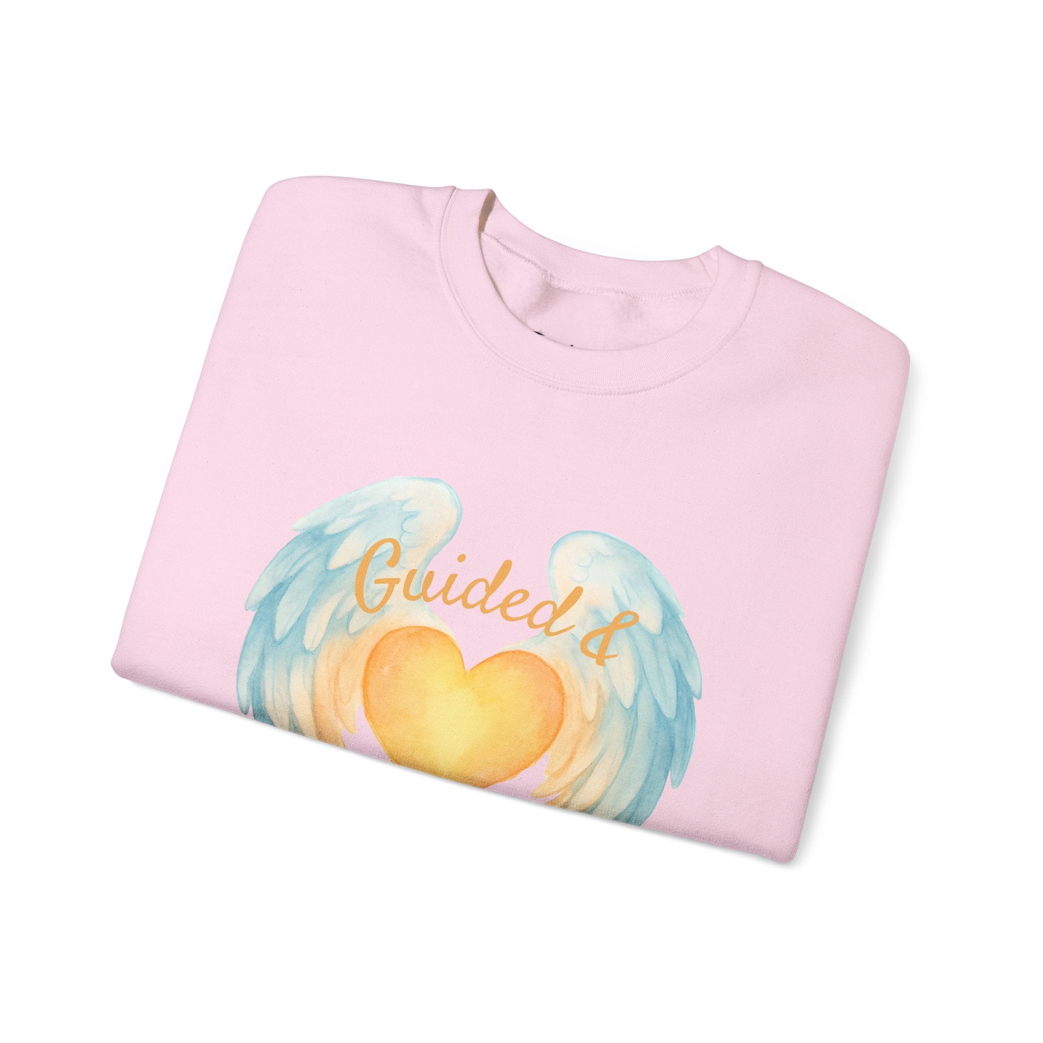 Angel Wing Heart Sweatshirt – "Guided & Protected" Spiritual Crewneck