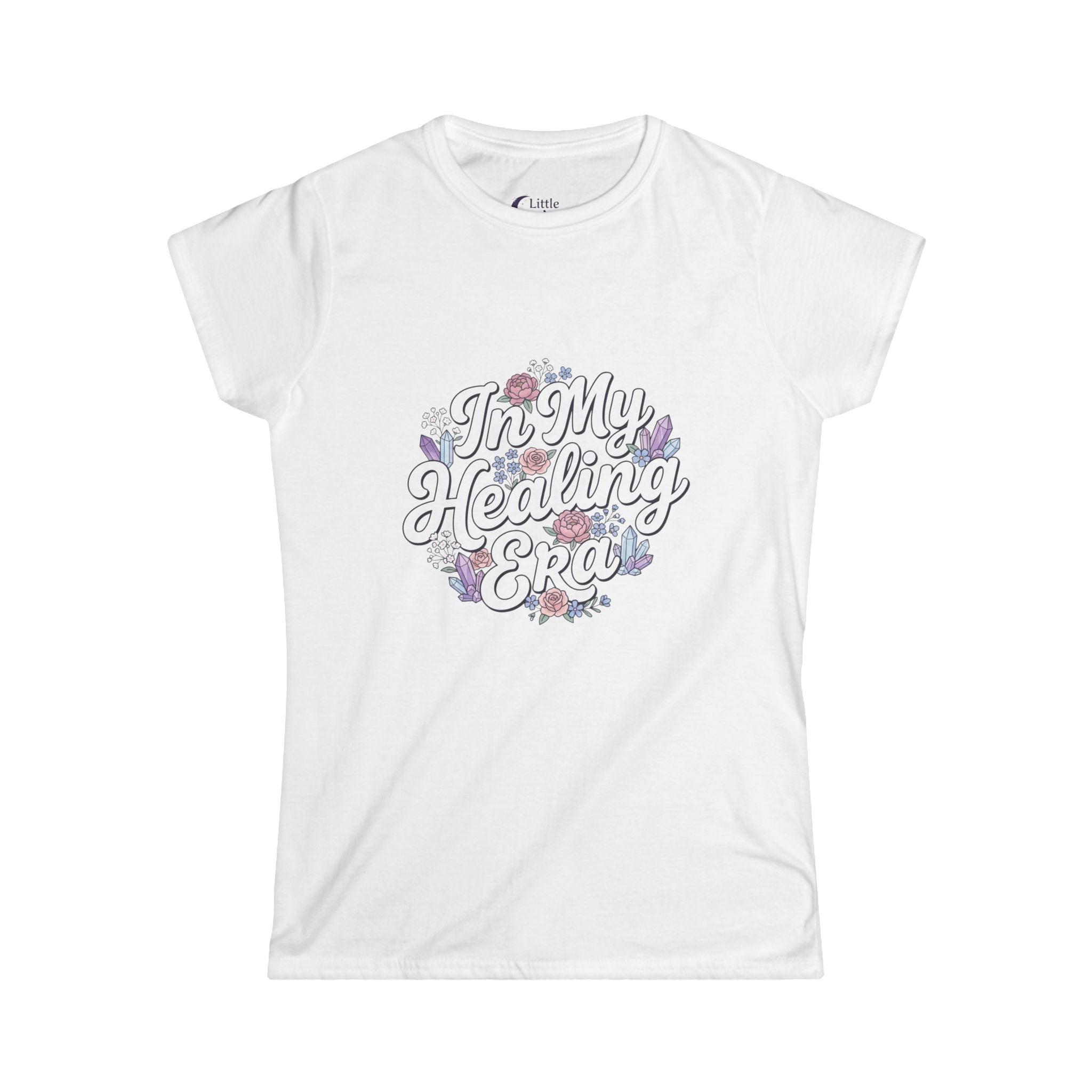 Women's Tee — "In My Healing Era" Floral Self-Care Shirt