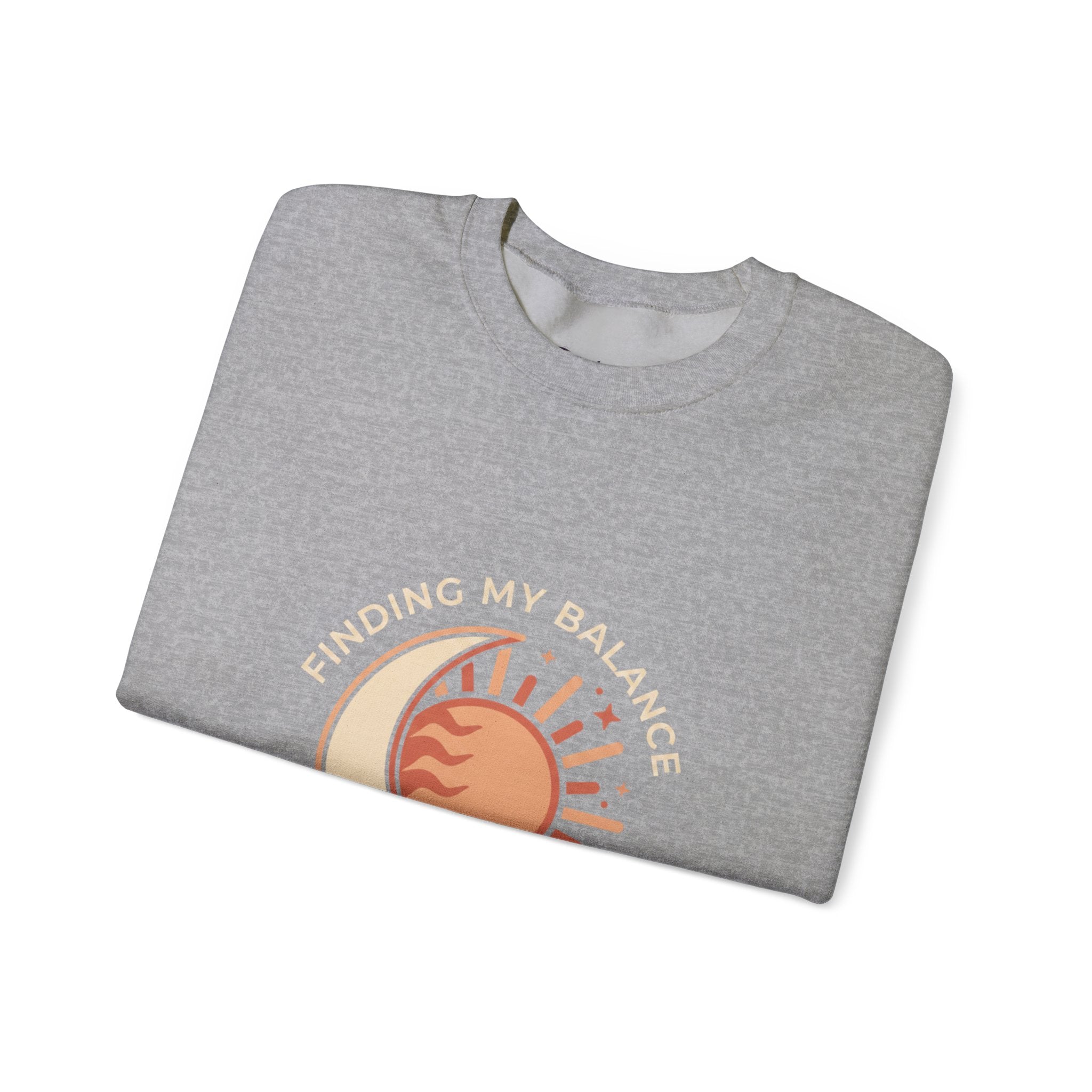 Sun & Moon Minimalist Crewneck Sweatshirt — "Finding my Balance"