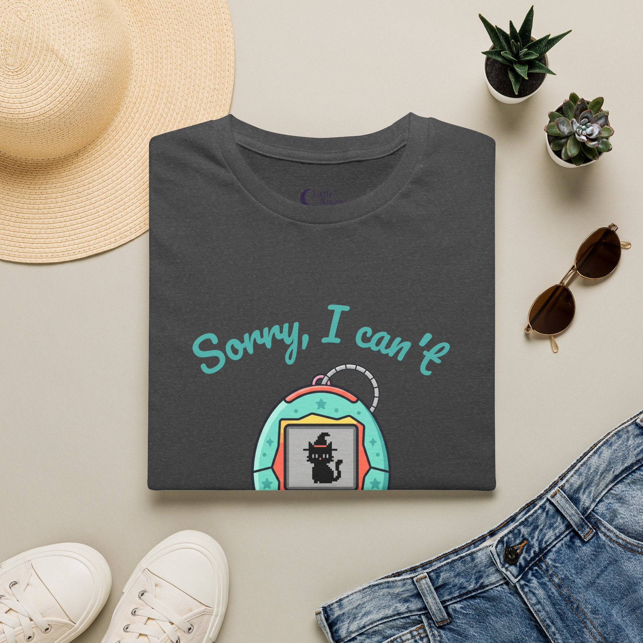 “Sorry, I Can’t I Have to Feed My Familiar” Cute Retro Virtual Pet — Unisex T-Shirt