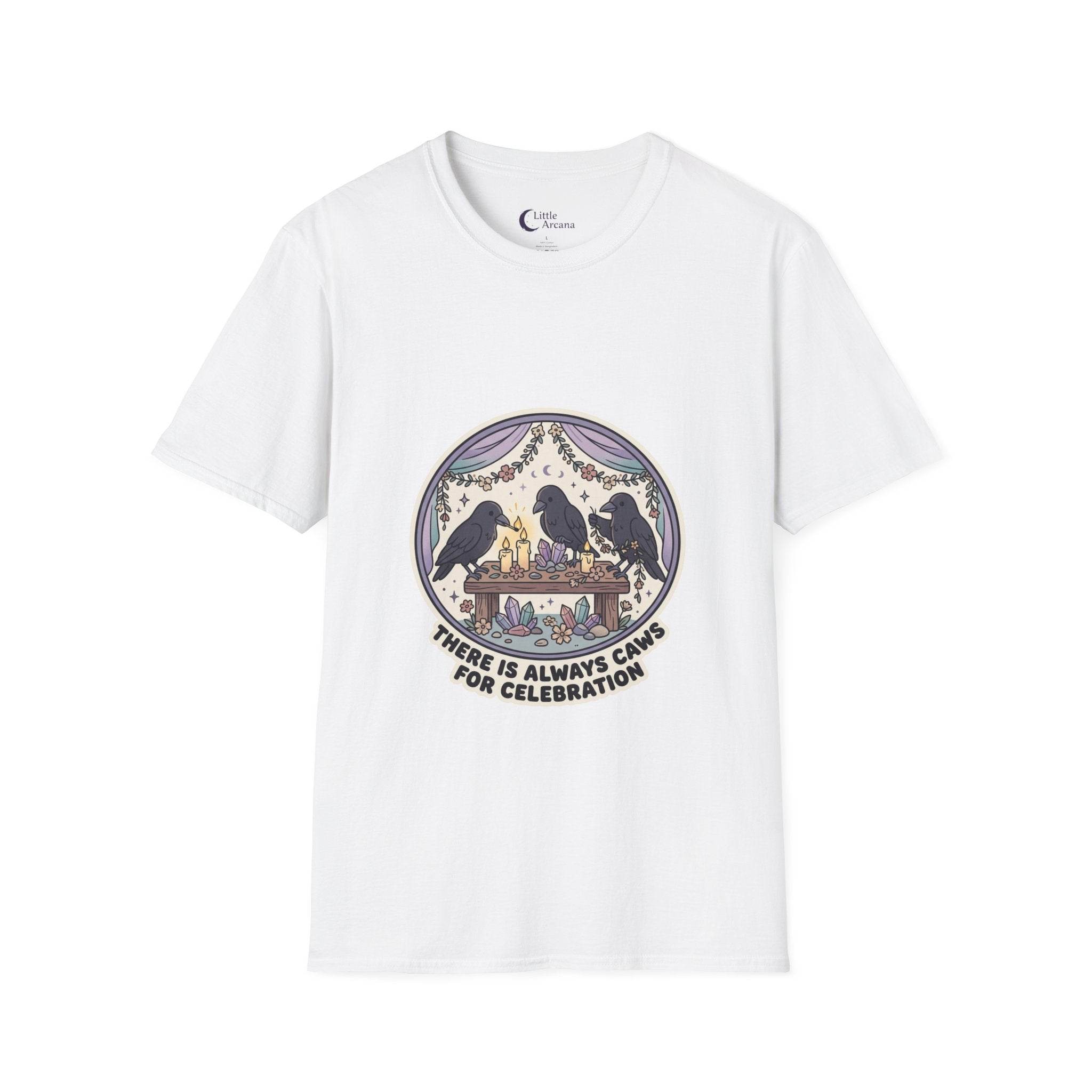 Raven Gathering Tee — "There Is Always Caws for Celebration" Unisex T-Shirt